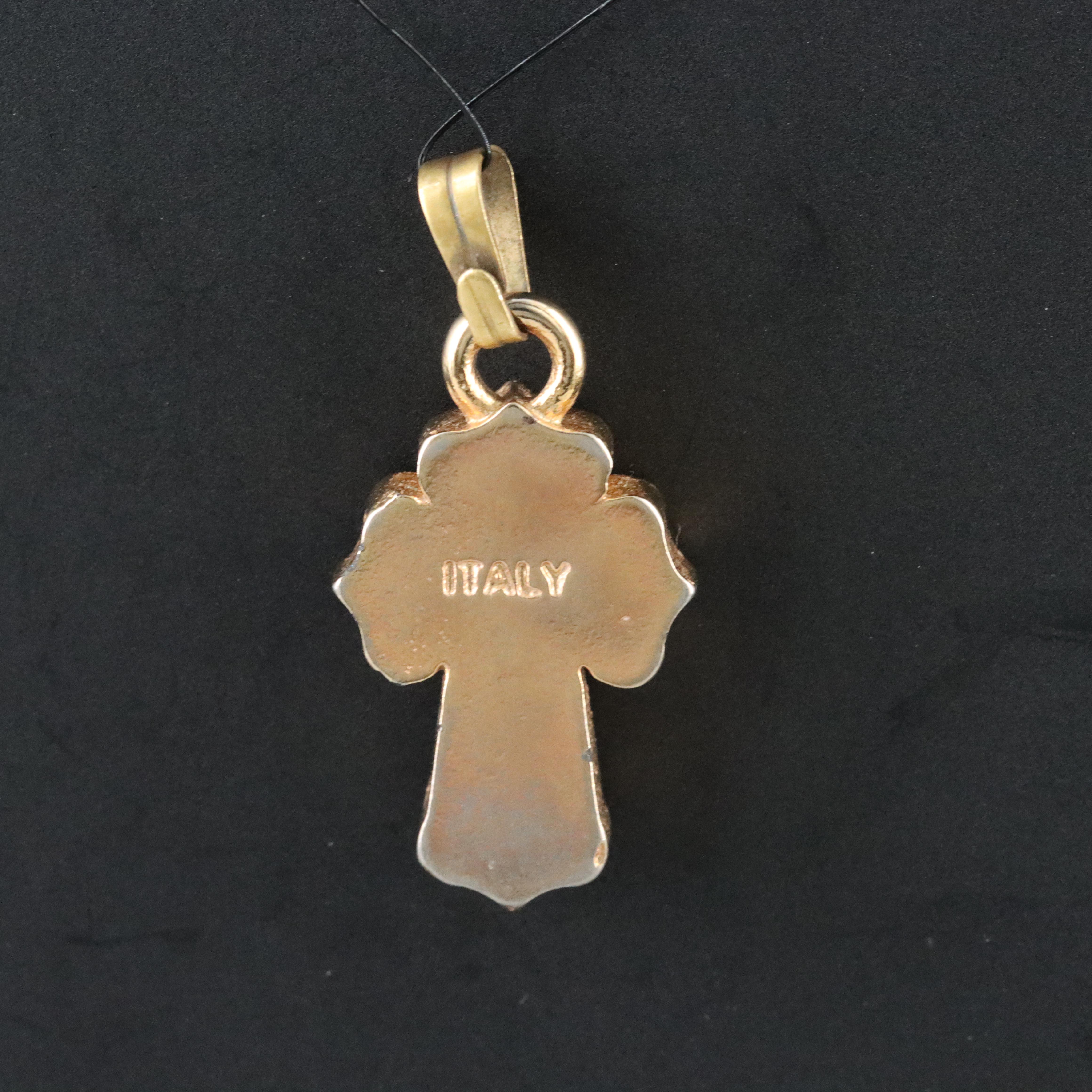 Italian Micro-Mosaic Cross Pendant