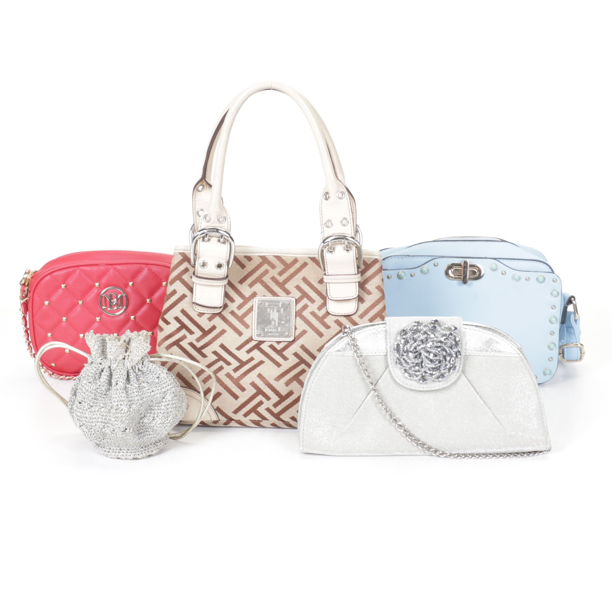 Tignanello Jacquard & Leather Handbag with J. Reneé Metallic Evening Bag & More