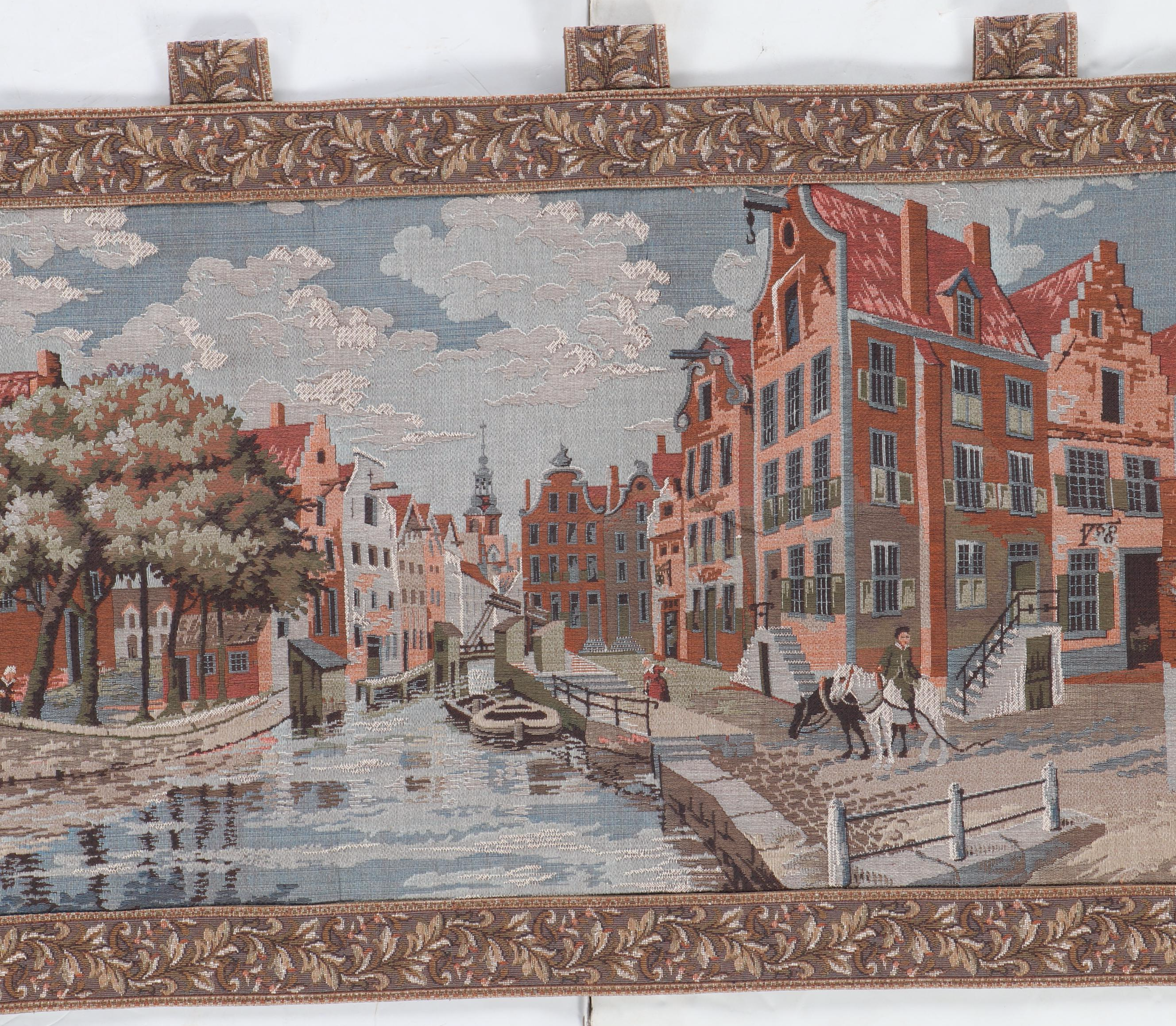 Amsterdam Canal Scene Tapestry Wall Art