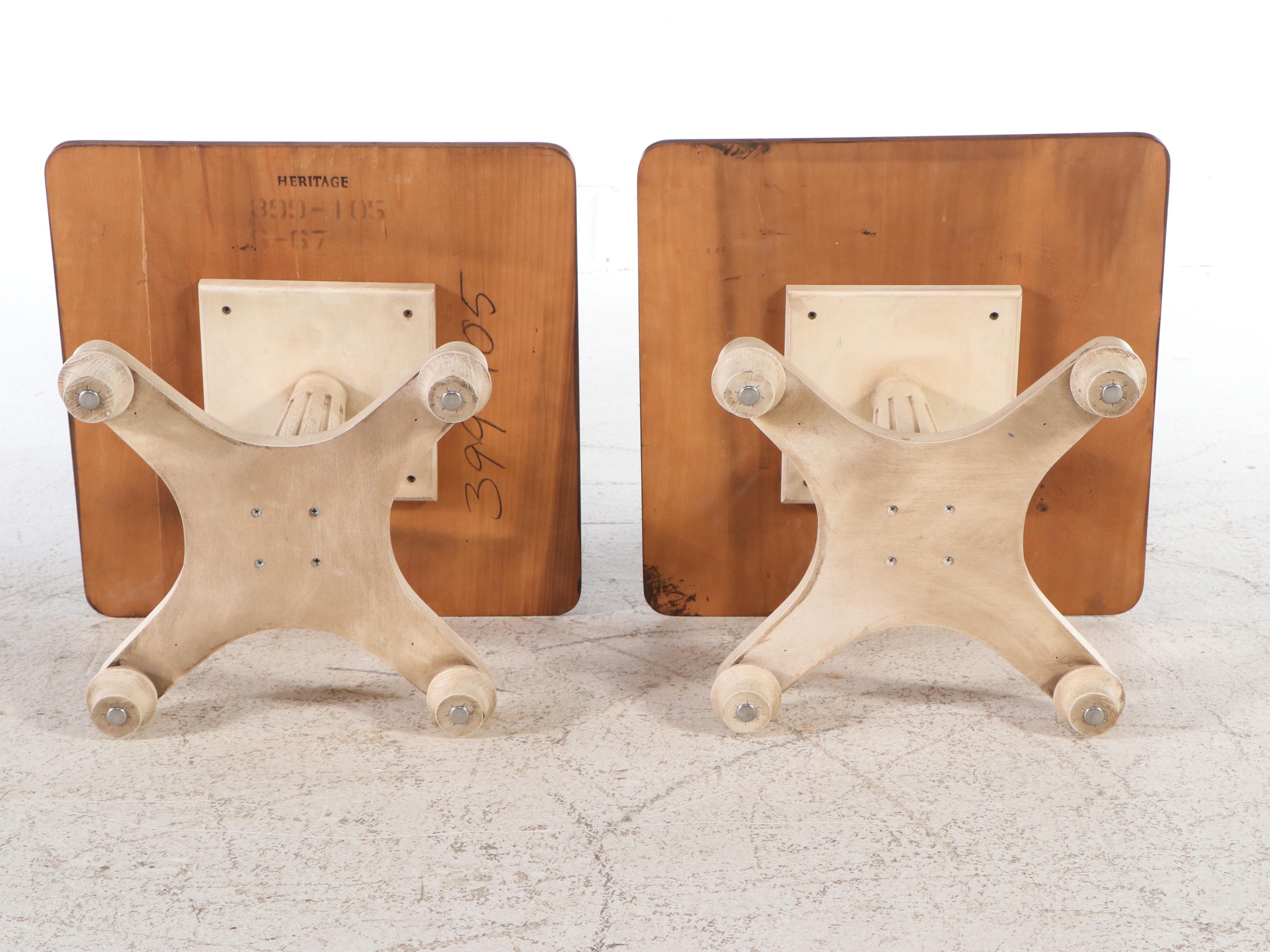 Pair of Heritage Furniture Neoclassical Style Pedestal Side Tables