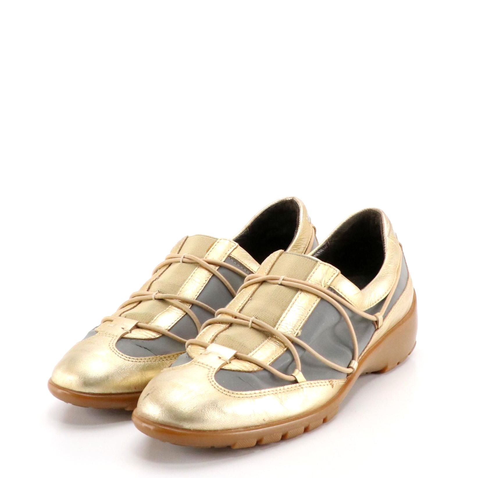 Donald J Pliner Sport Travel Slip On Shoes with Metallic Leather Trim