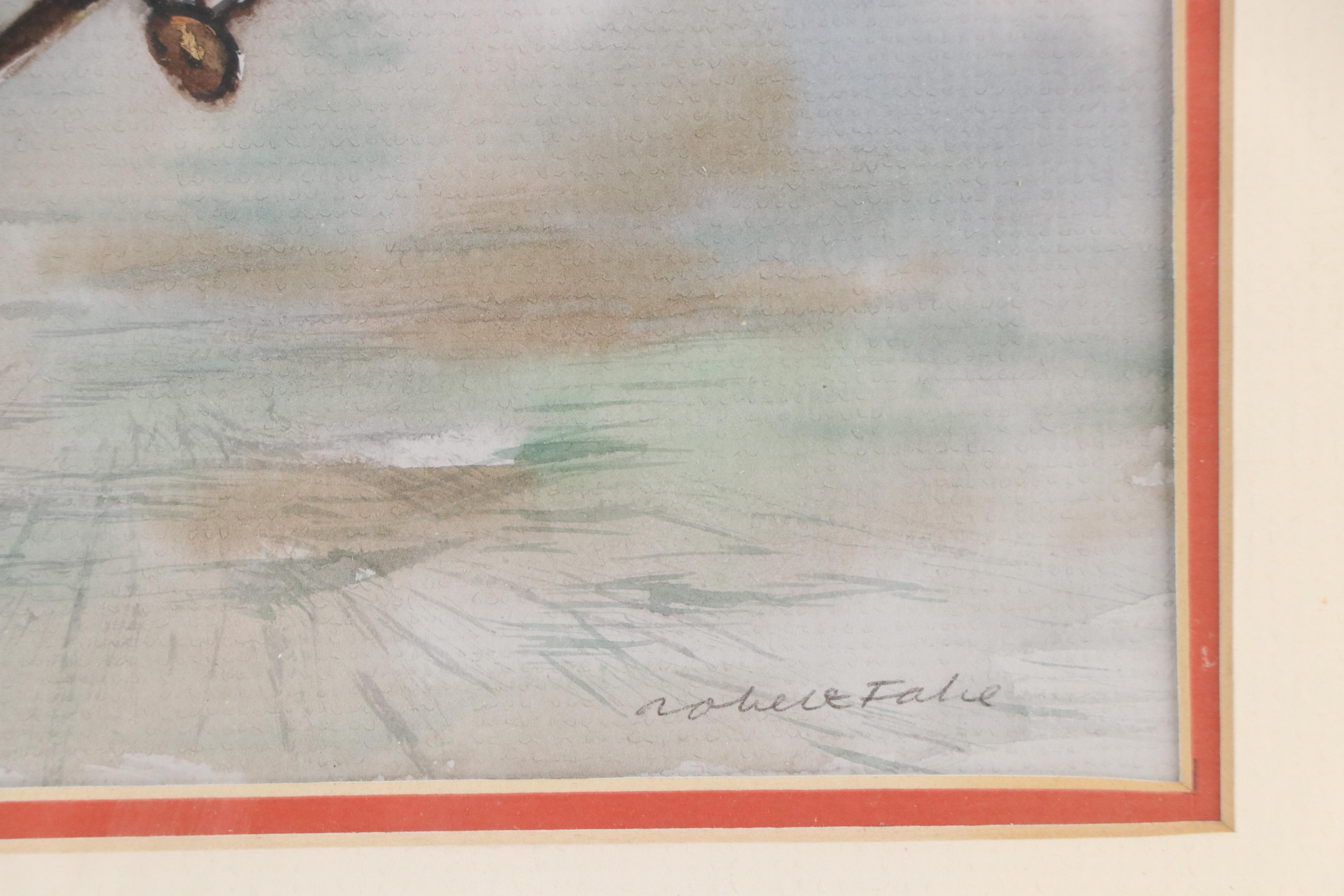 Robert Fabe Illustration of Historic 20th Century War Plane, Mid-20th Century