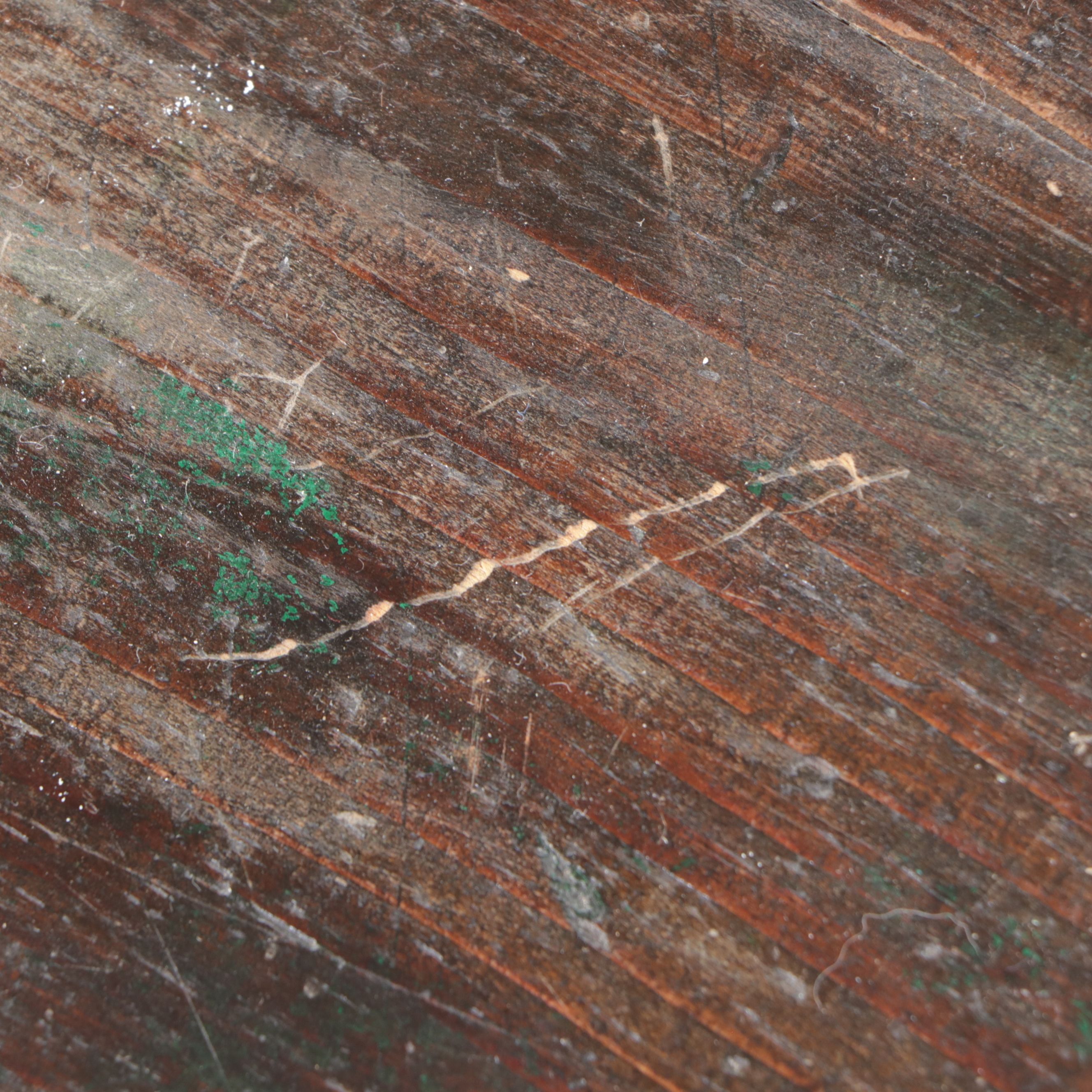 Painted Carved Wood Lock Box, 19th Century