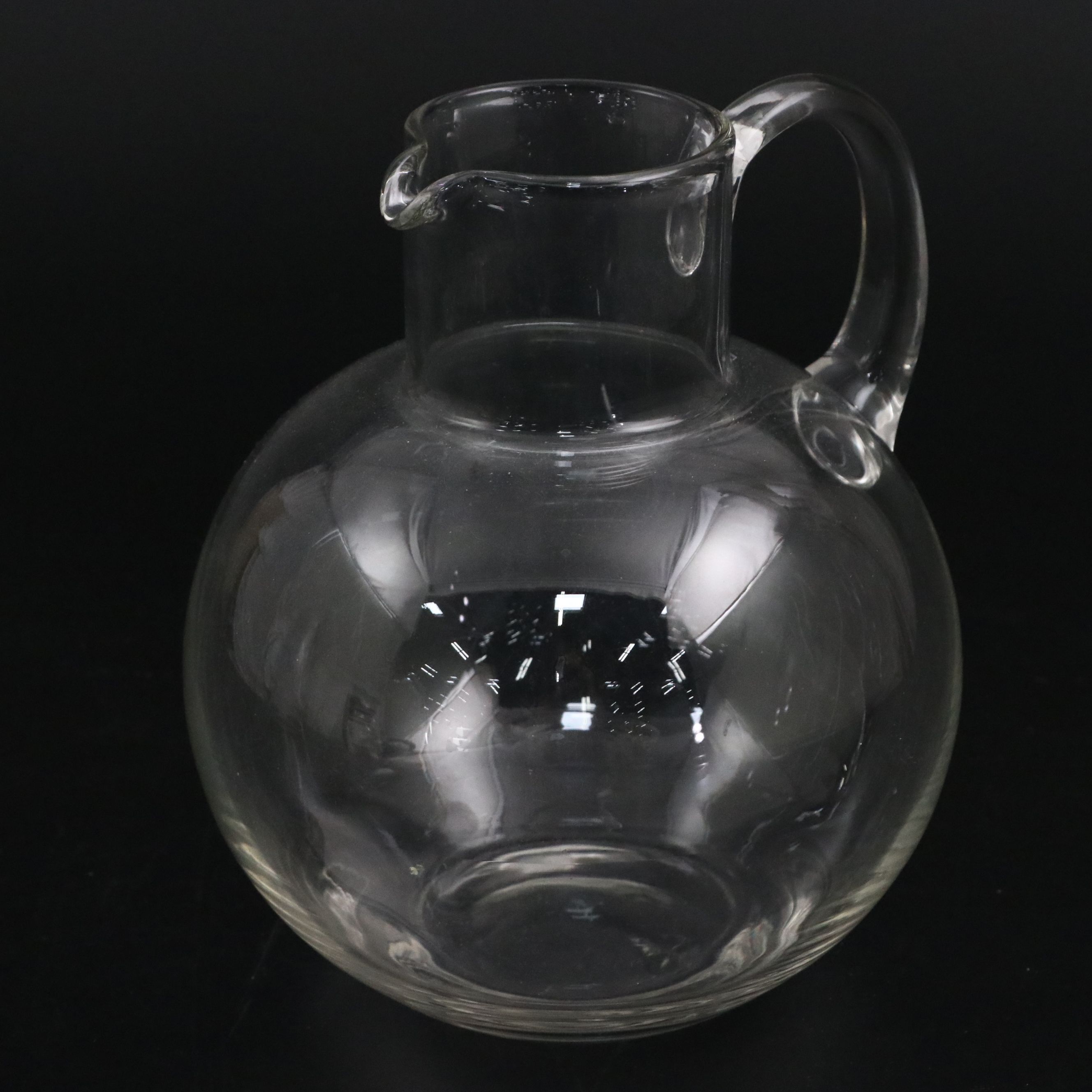 Pyrex Etched Floral Glass Tea Pot with Other Pitchers, Vintage