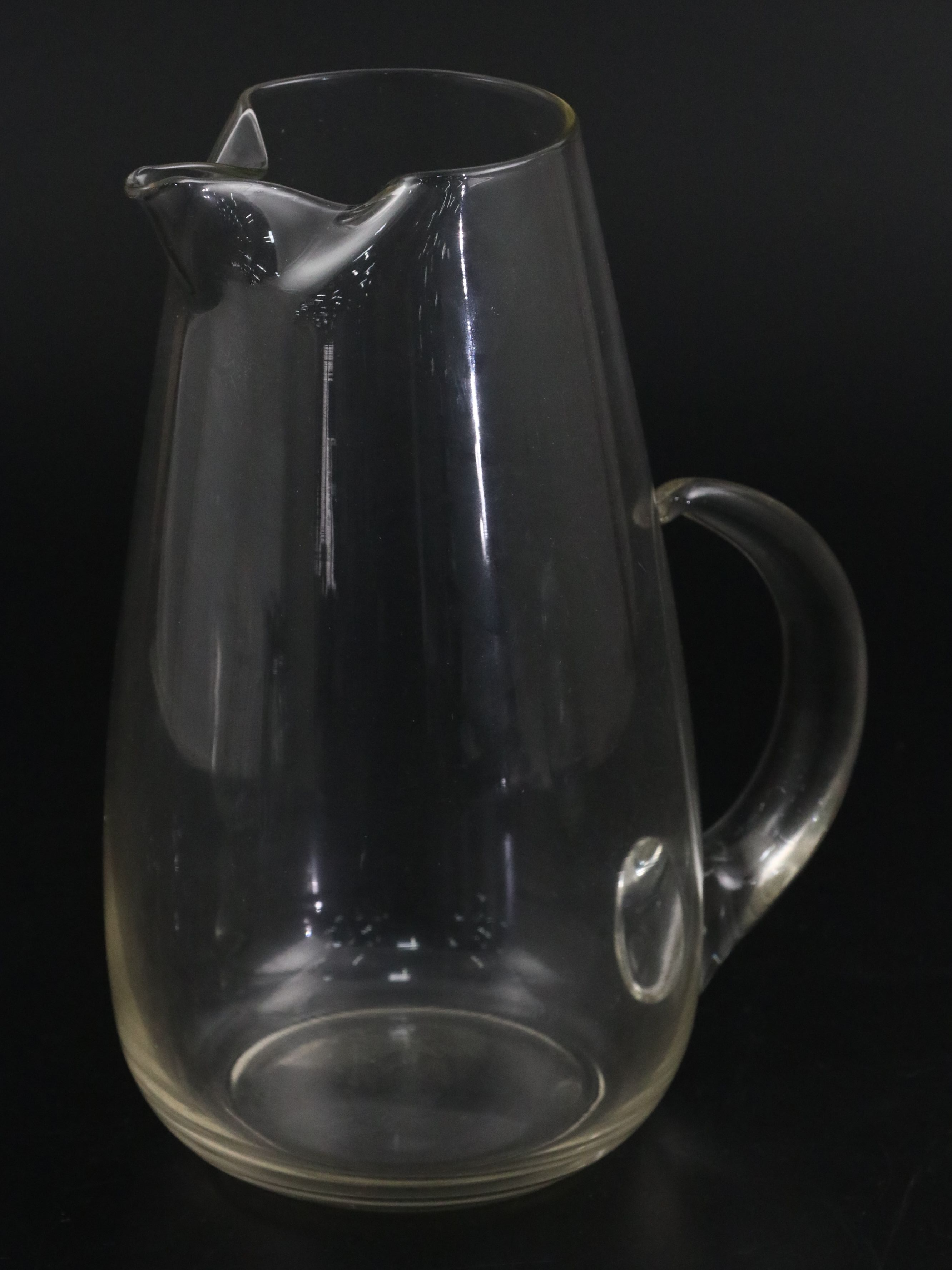 Pyrex Etched Floral Glass Tea Pot with Other Pitchers, Vintage