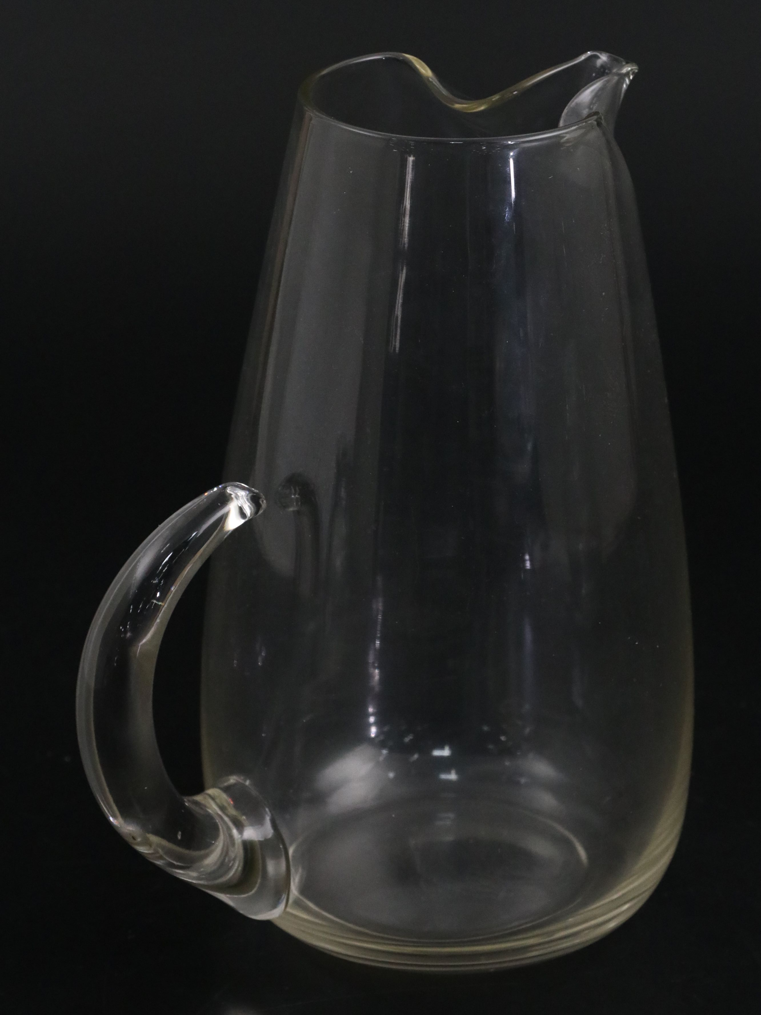 Pyrex Etched Floral Glass Tea Pot with Other Pitchers, Vintage