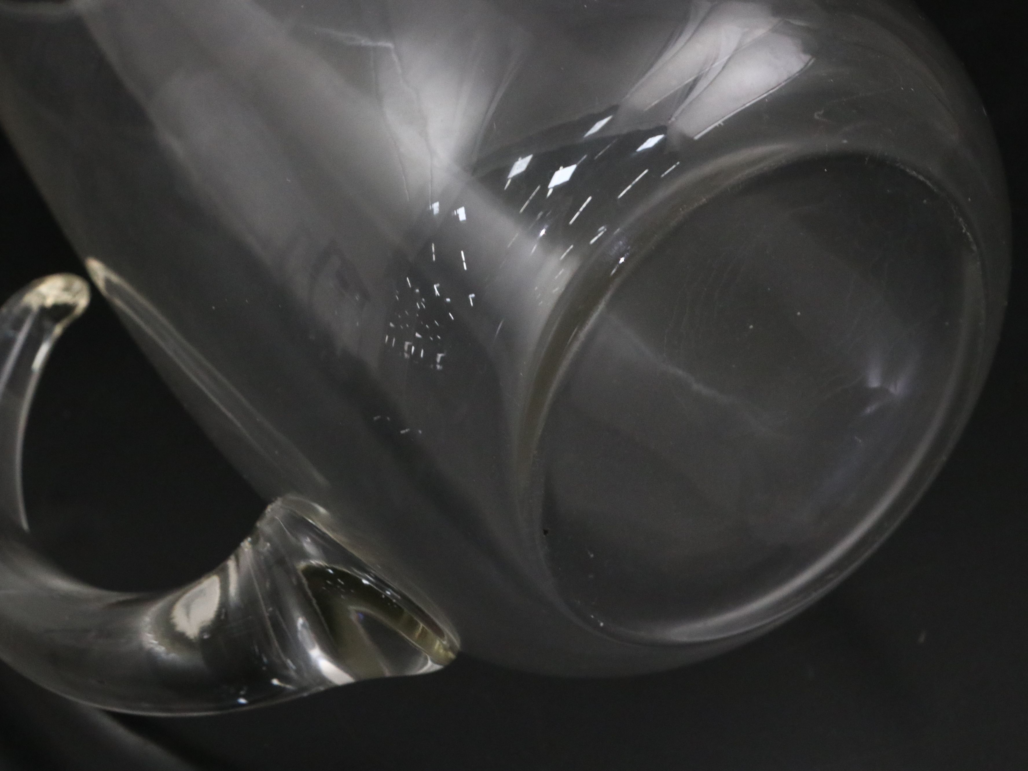 Pyrex Etched Floral Glass Tea Pot with Other Pitchers, Vintage