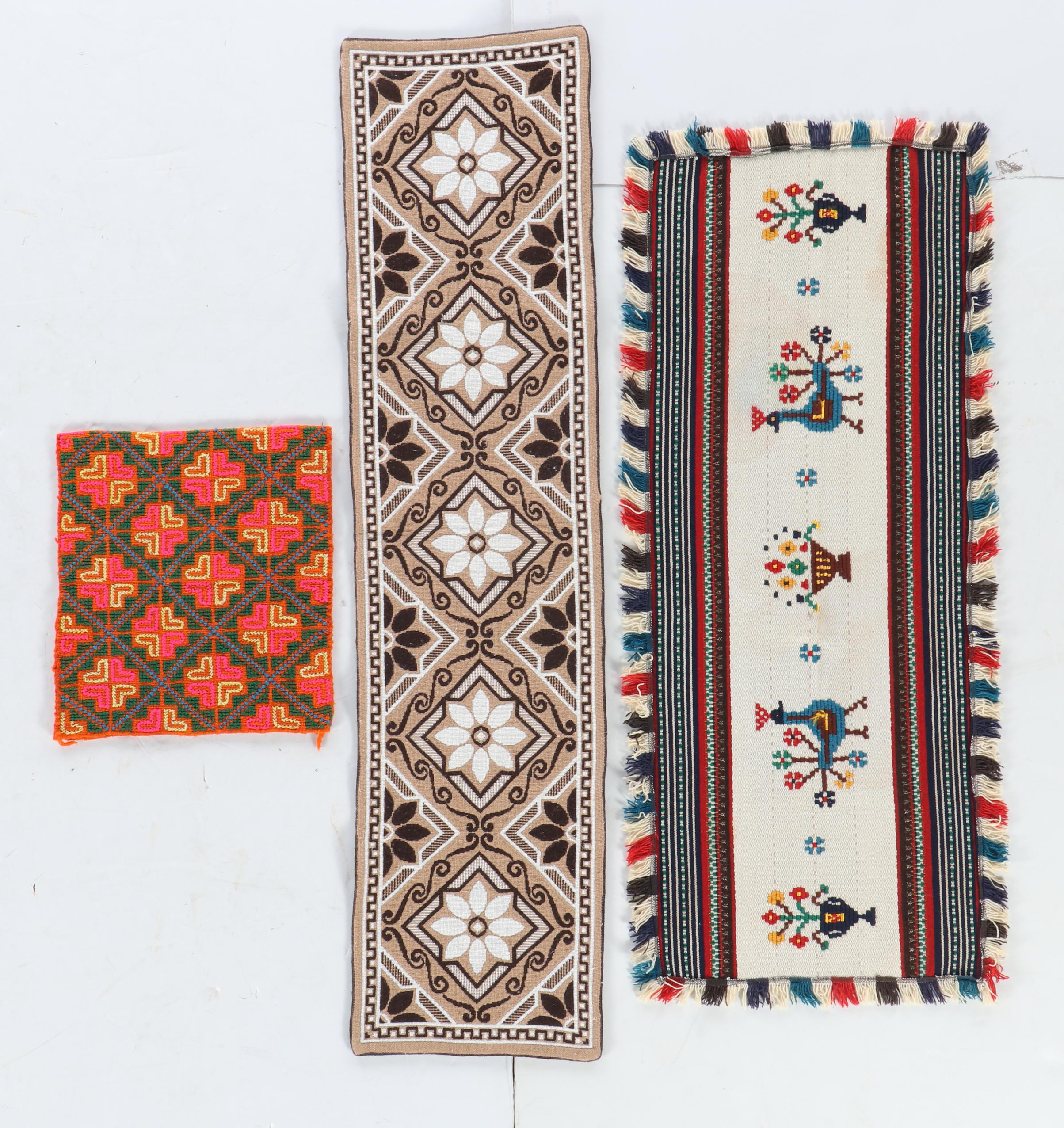 Mexican Woven Table Runners, Mid to Late 20th Century