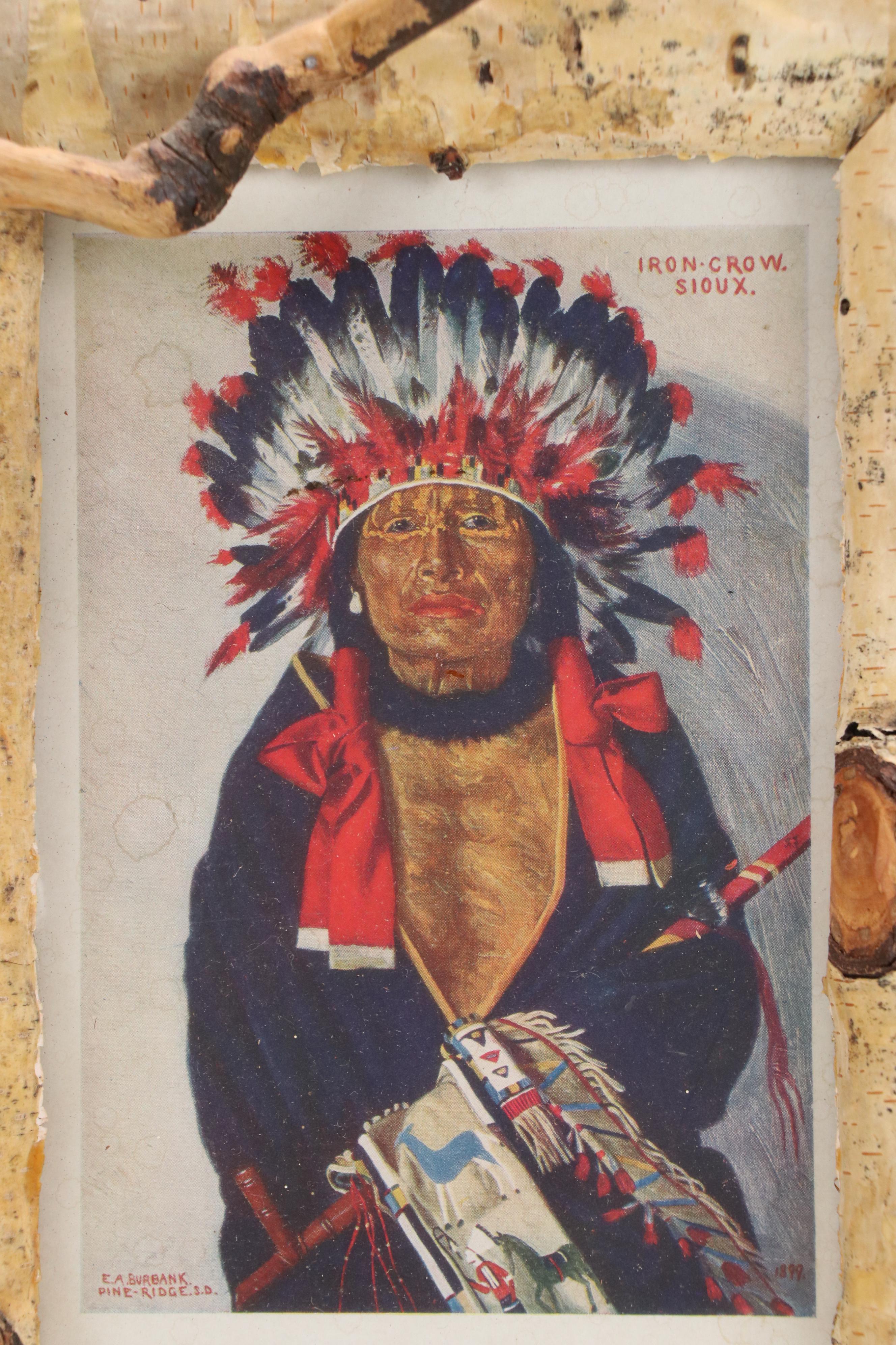 Vintage Calendar Prints in Rustic Handmade Frames, 20th century