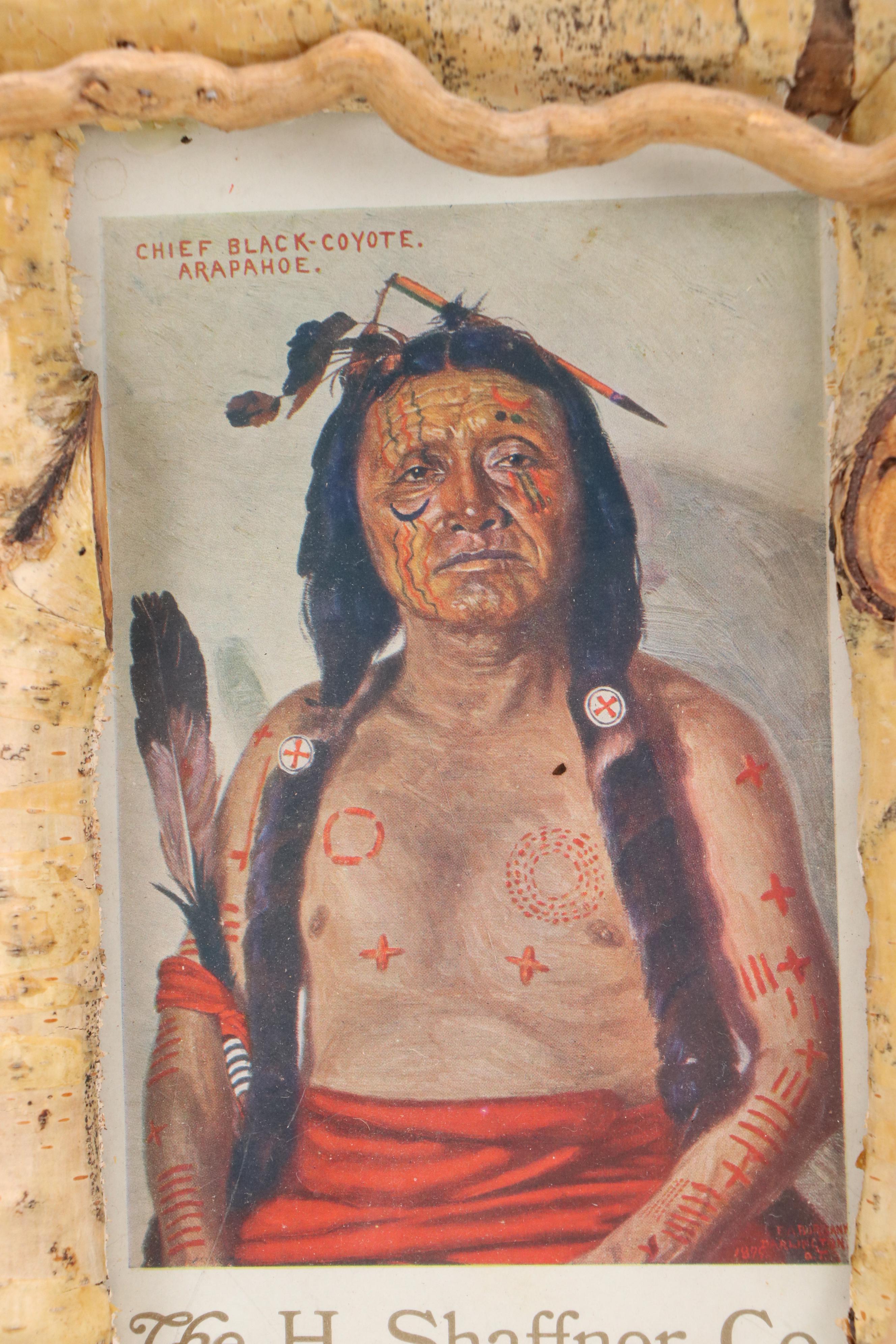 Vintage Calendar Prints in Rustic Handmade Frames, 20th century