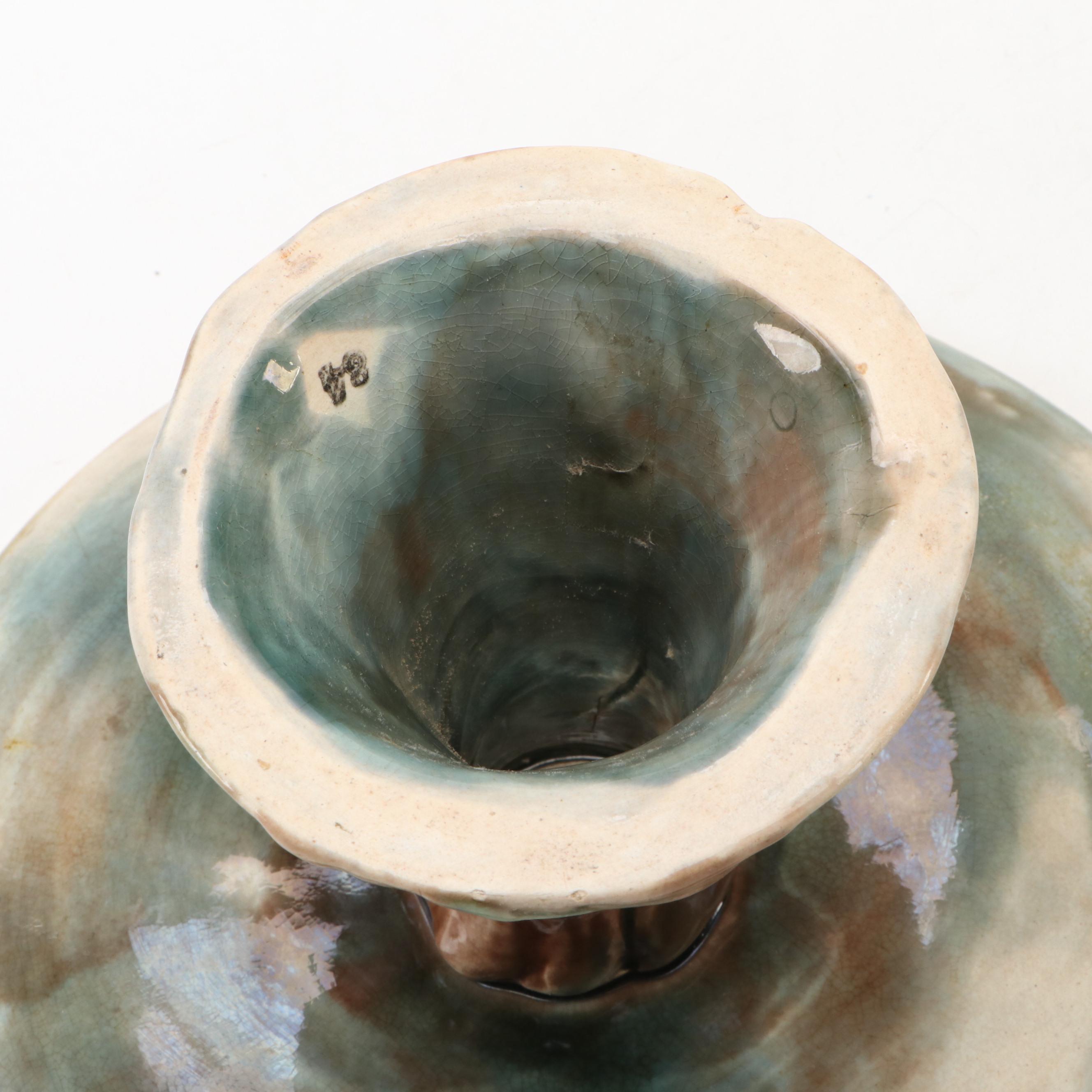 Griffen, Smith and Hill Etruscan Majolica Nappy with Cake Stand, 19th Century