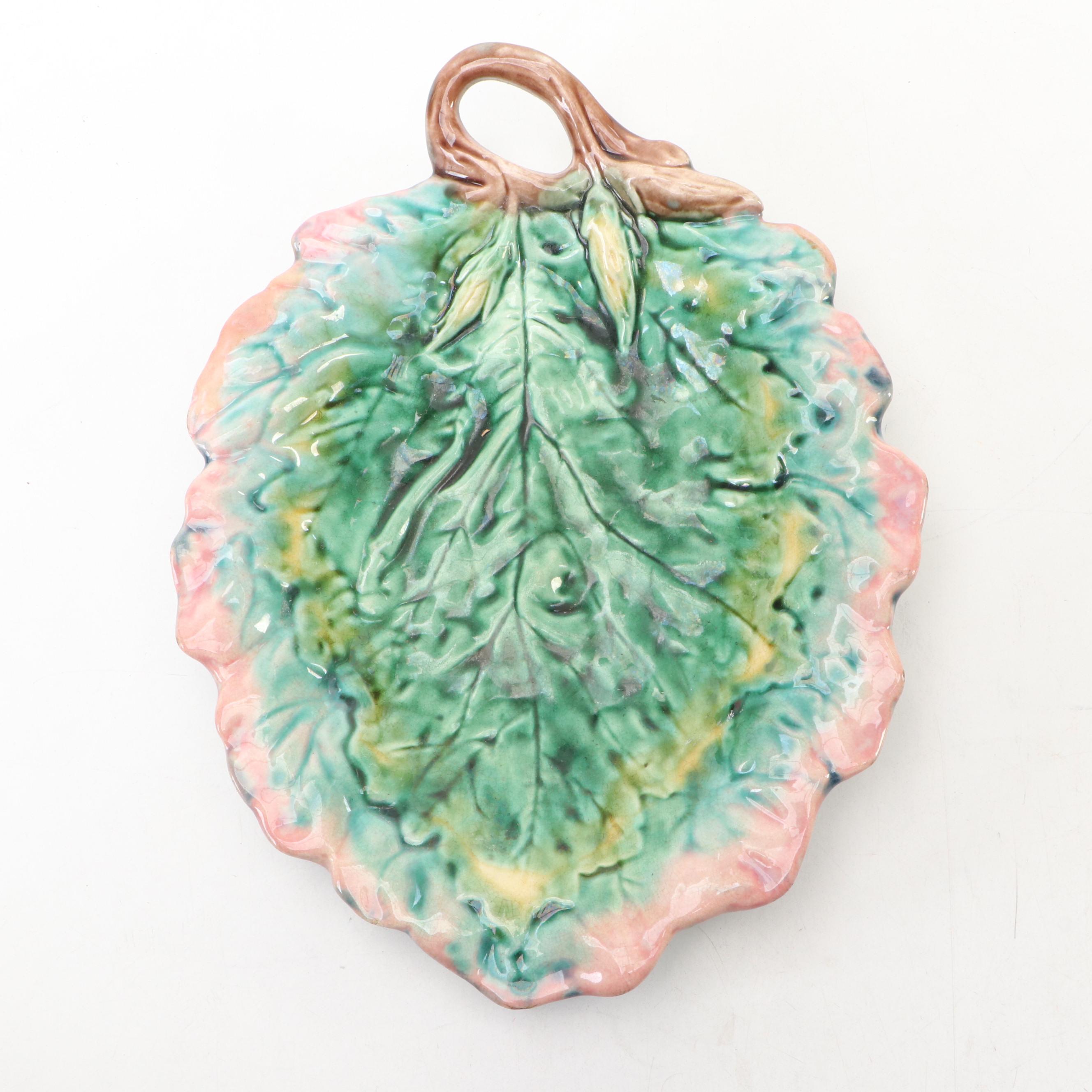 Griffen, Smith and Hill Etruscan Majolica Nappy with Cake Stand, 19th Century