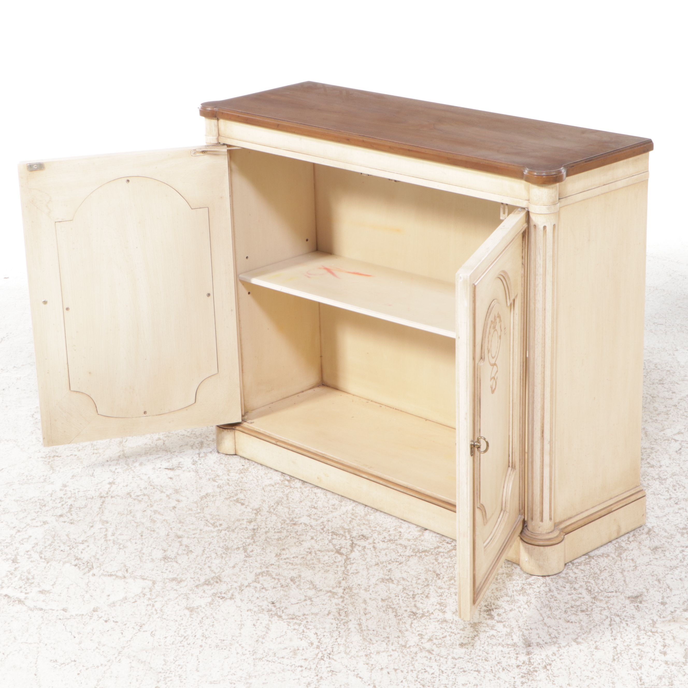 Set of French Provincial Style Painted Wood Cabinets, Mid to Late 20th Century