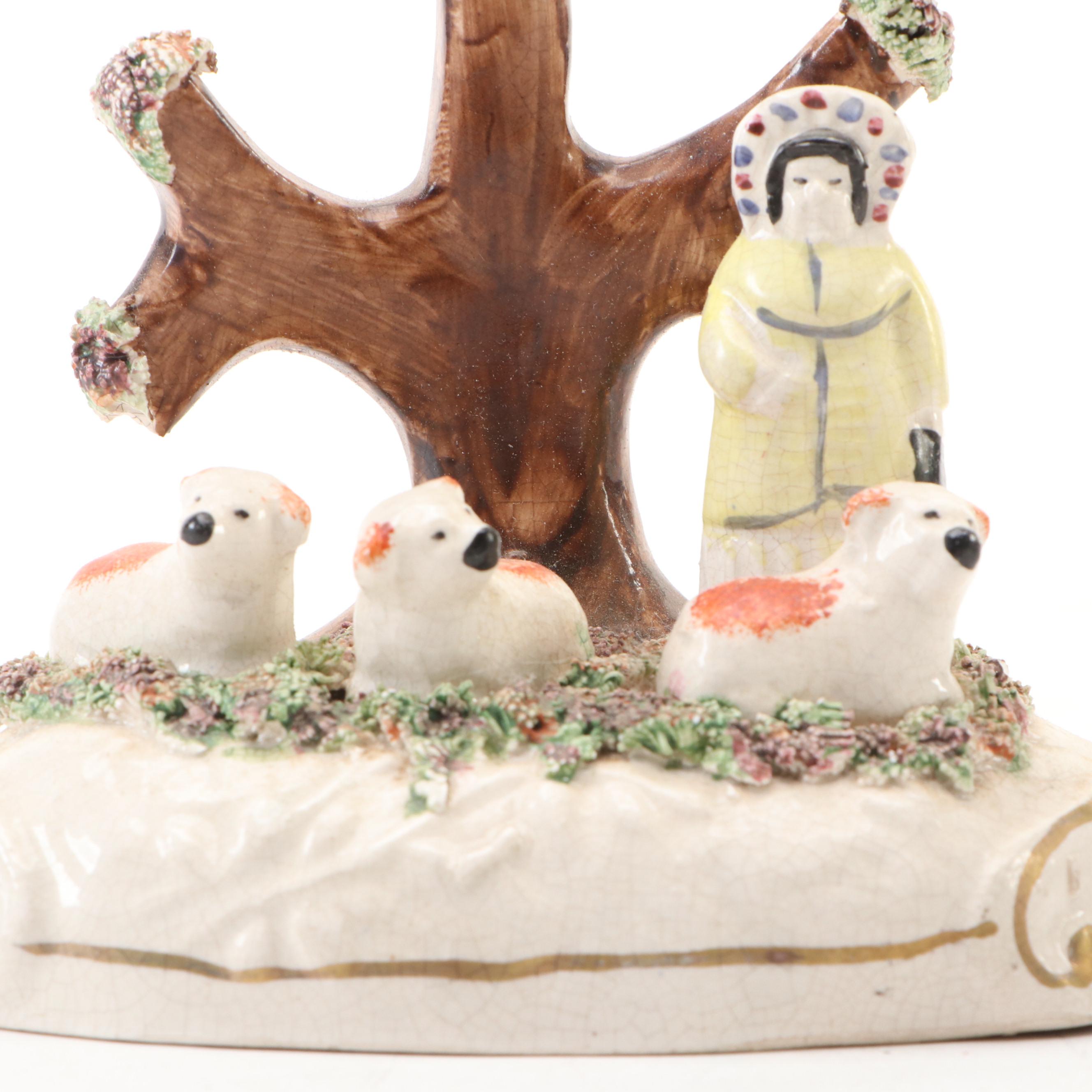 English Staffordshire Style Shepherd and Shepherdess Figurines