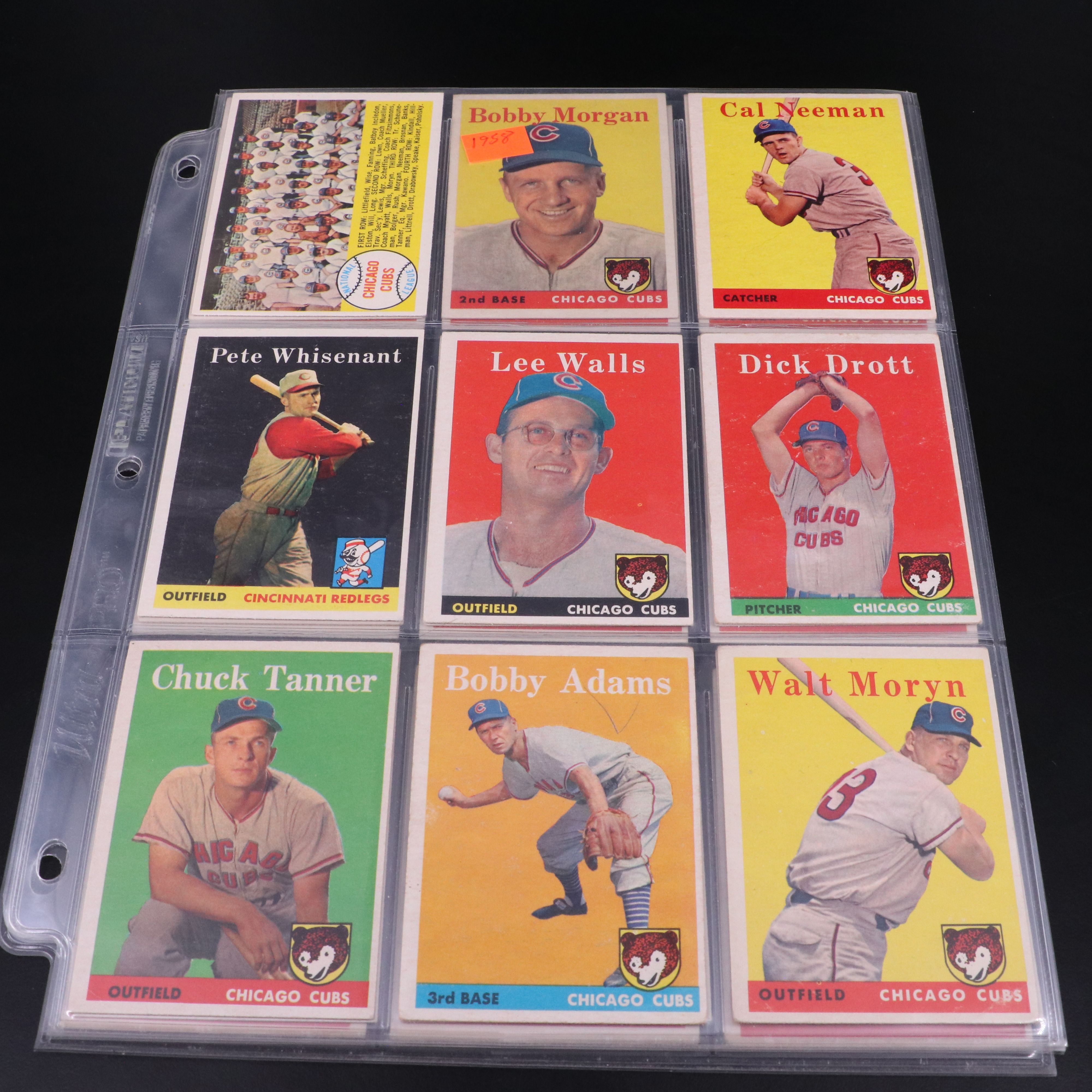 1958 Topps Baseball Cards Featuring Hank Aaron, Frank Robinson, and More