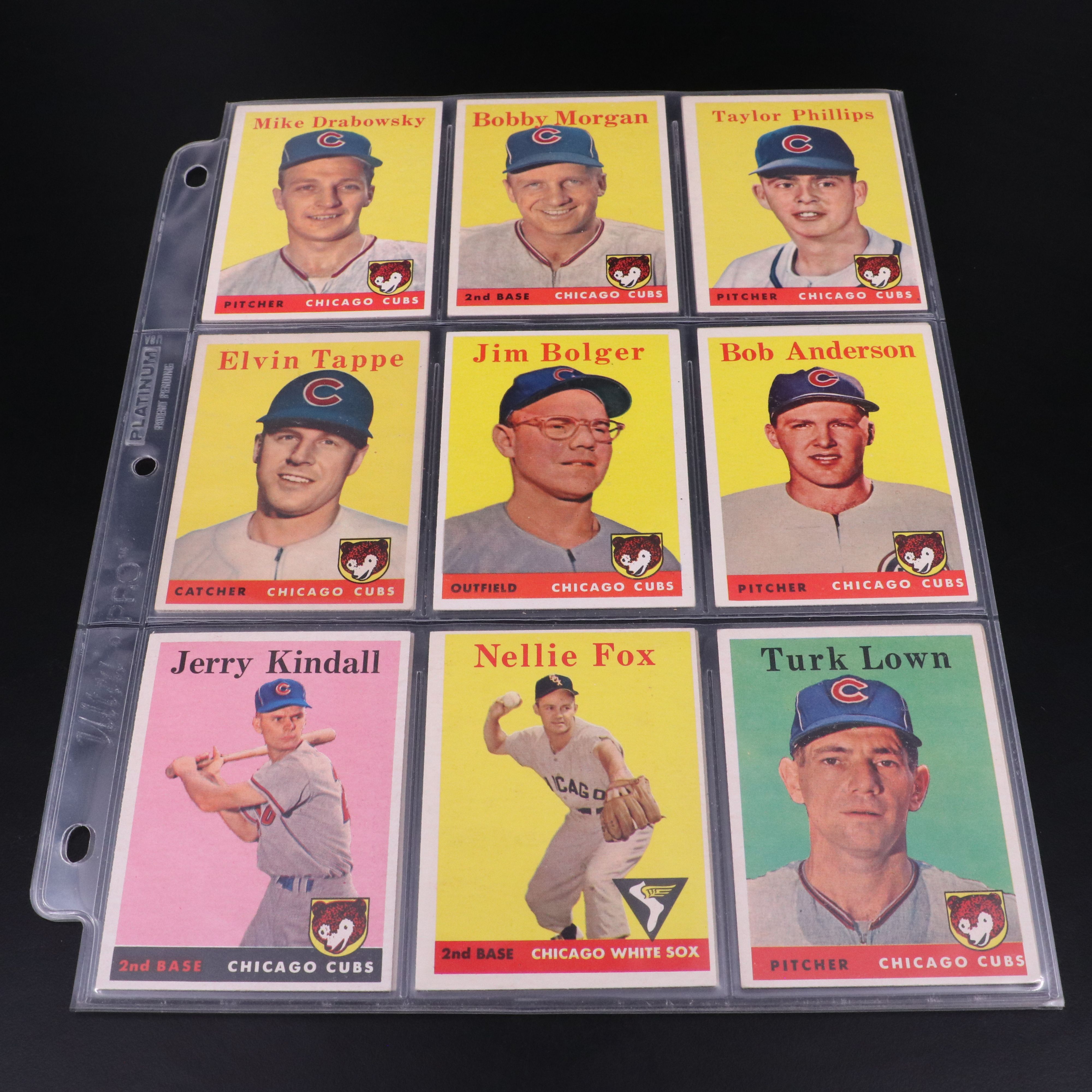 1958 Topps Baseball Cards Featuring Hank Aaron, Frank Robinson, and More