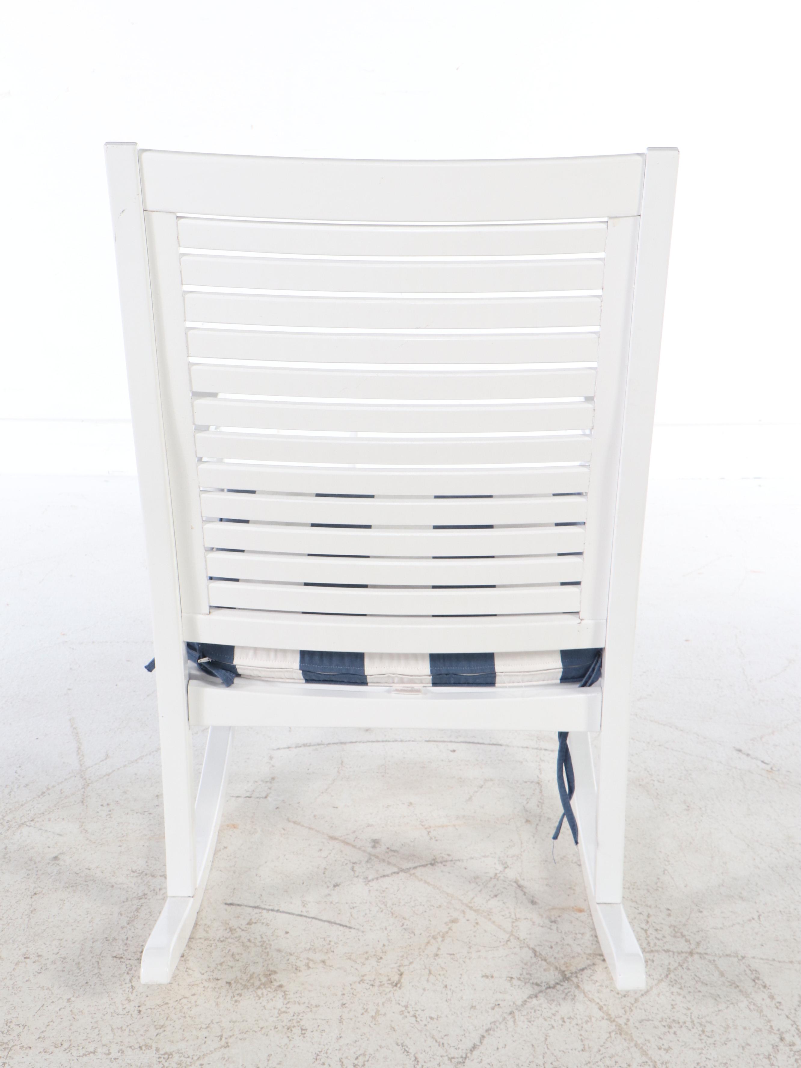 Grandinroad Painted Wood "Nantucket" Rocking Chair with Removable Cushion