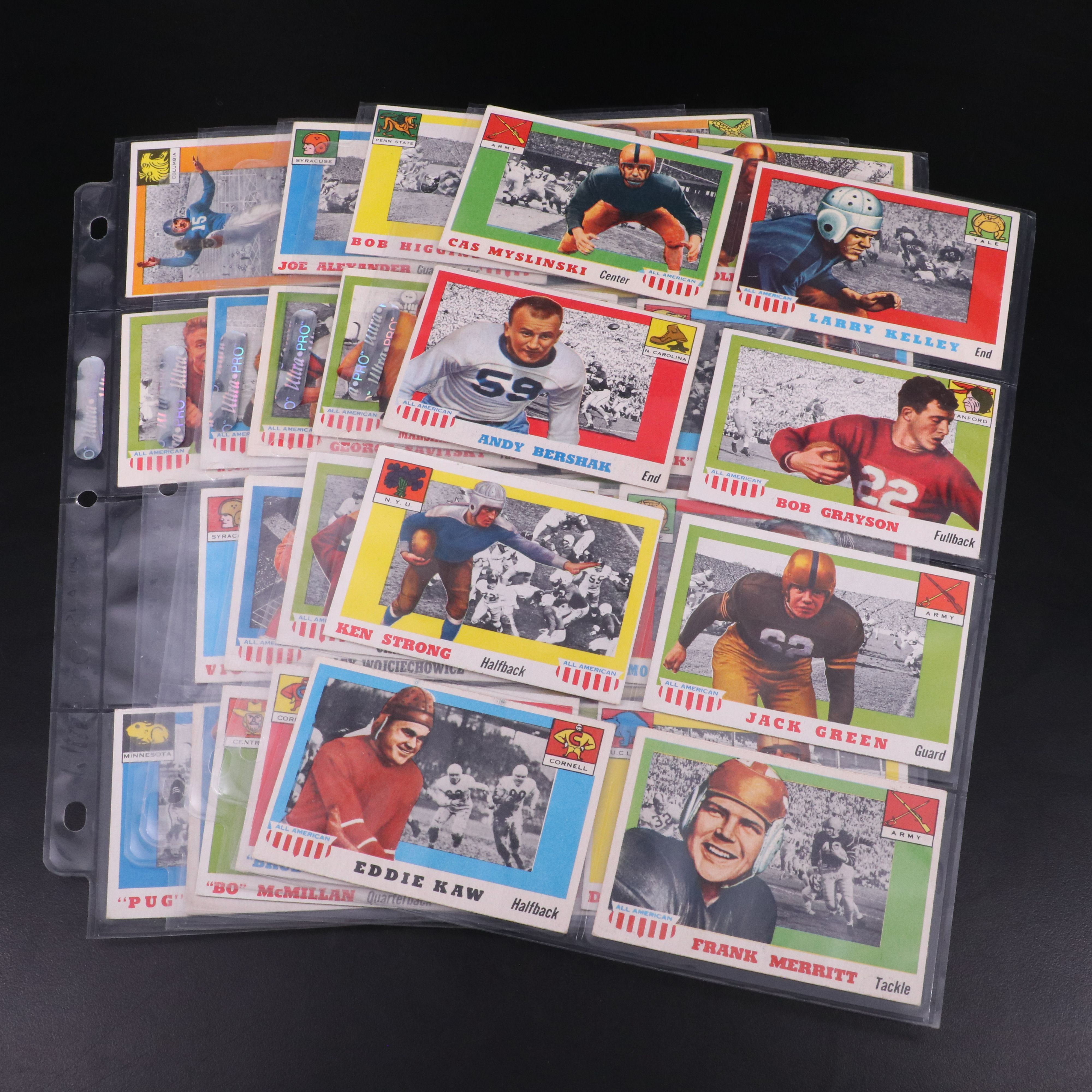 1955 Topps All American Football Cards with Ken Strong, Turk Edwards, and More