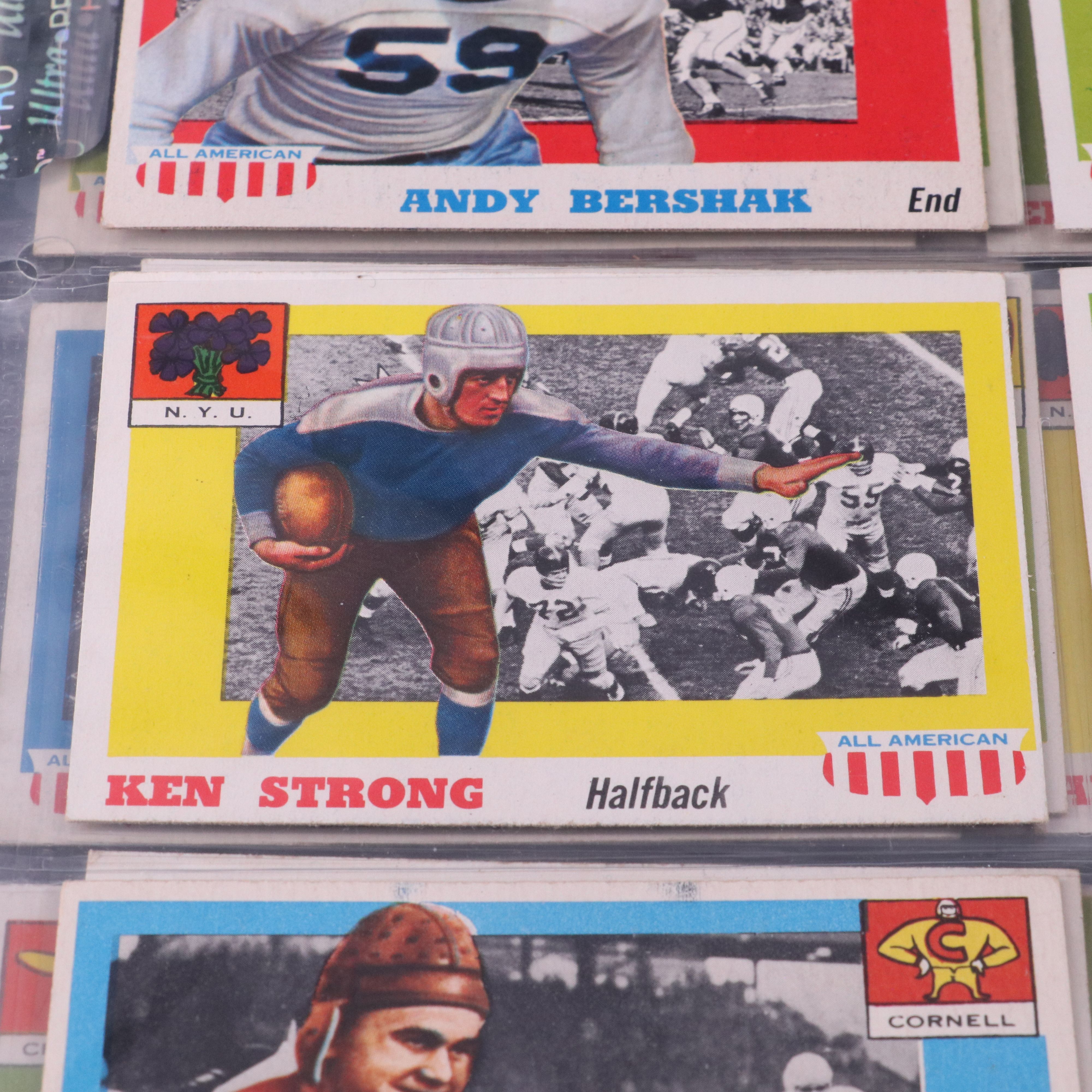 1955 Topps All American Football Cards with Ken Strong, Turk Edwards, and More