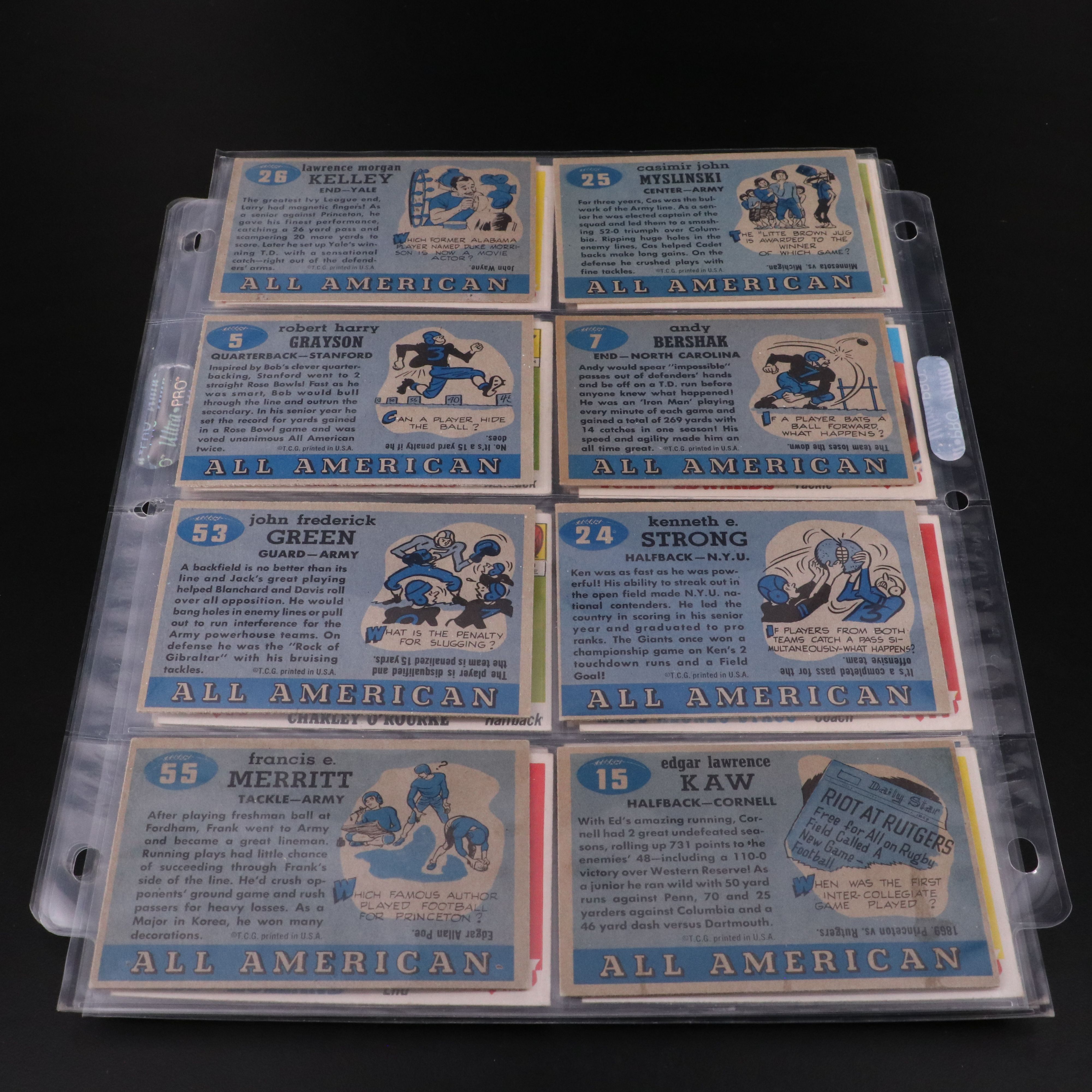 1955 Topps All American Football Cards with Ken Strong, Turk Edwards, and More