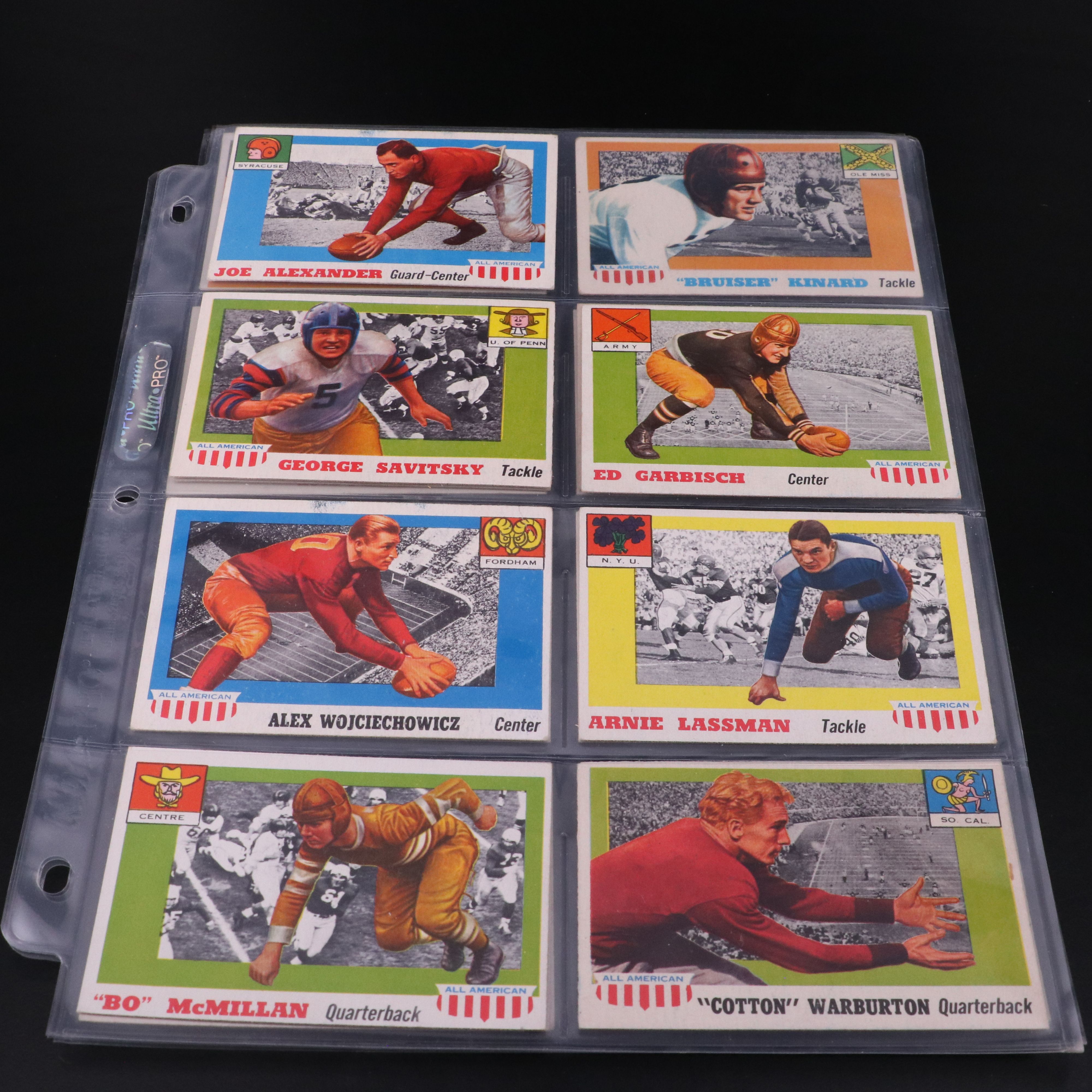 1955 Topps All American Football Cards with Ken Strong, Turk Edwards, and More