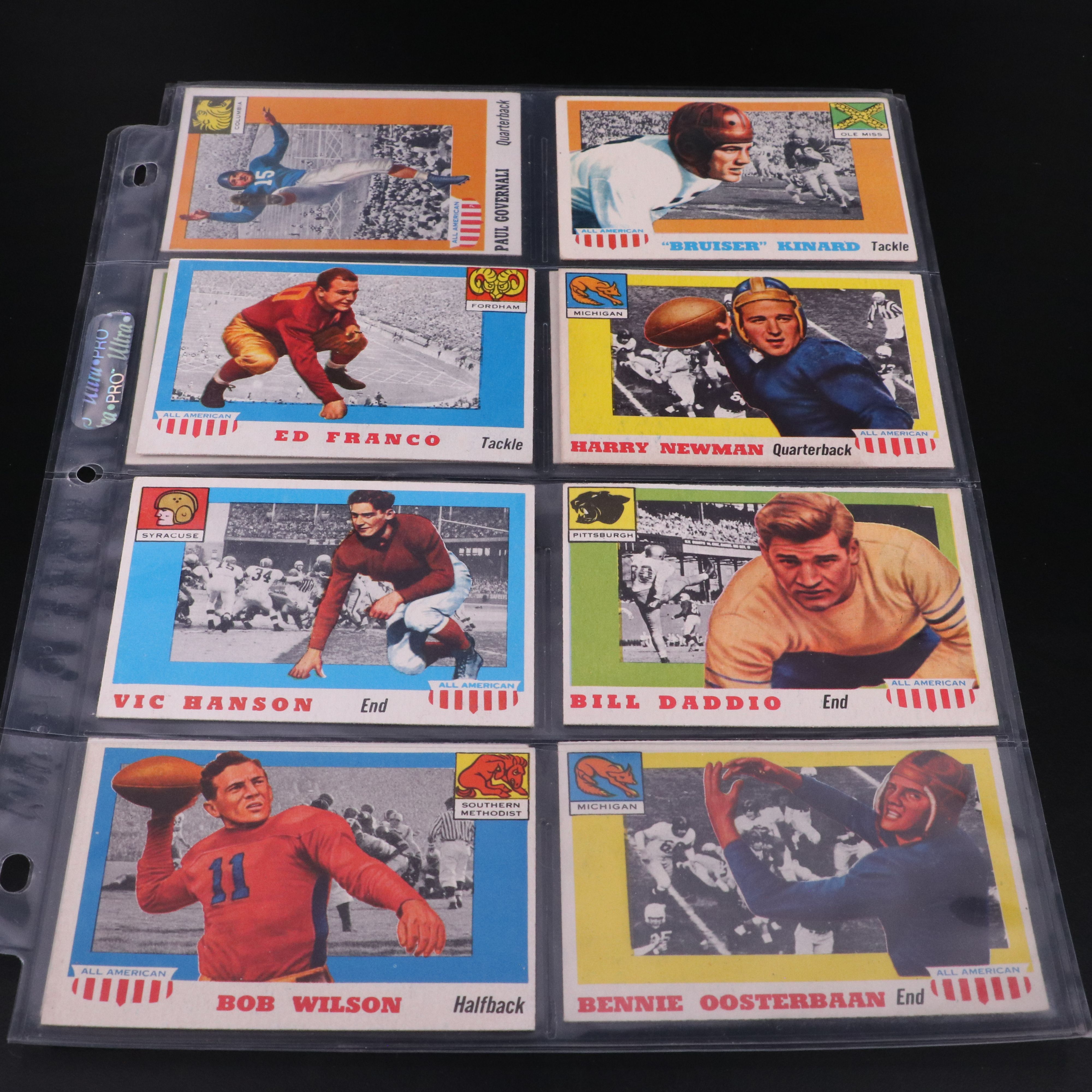 1955 Topps All American Football Cards with Ken Strong, Turk Edwards, and More