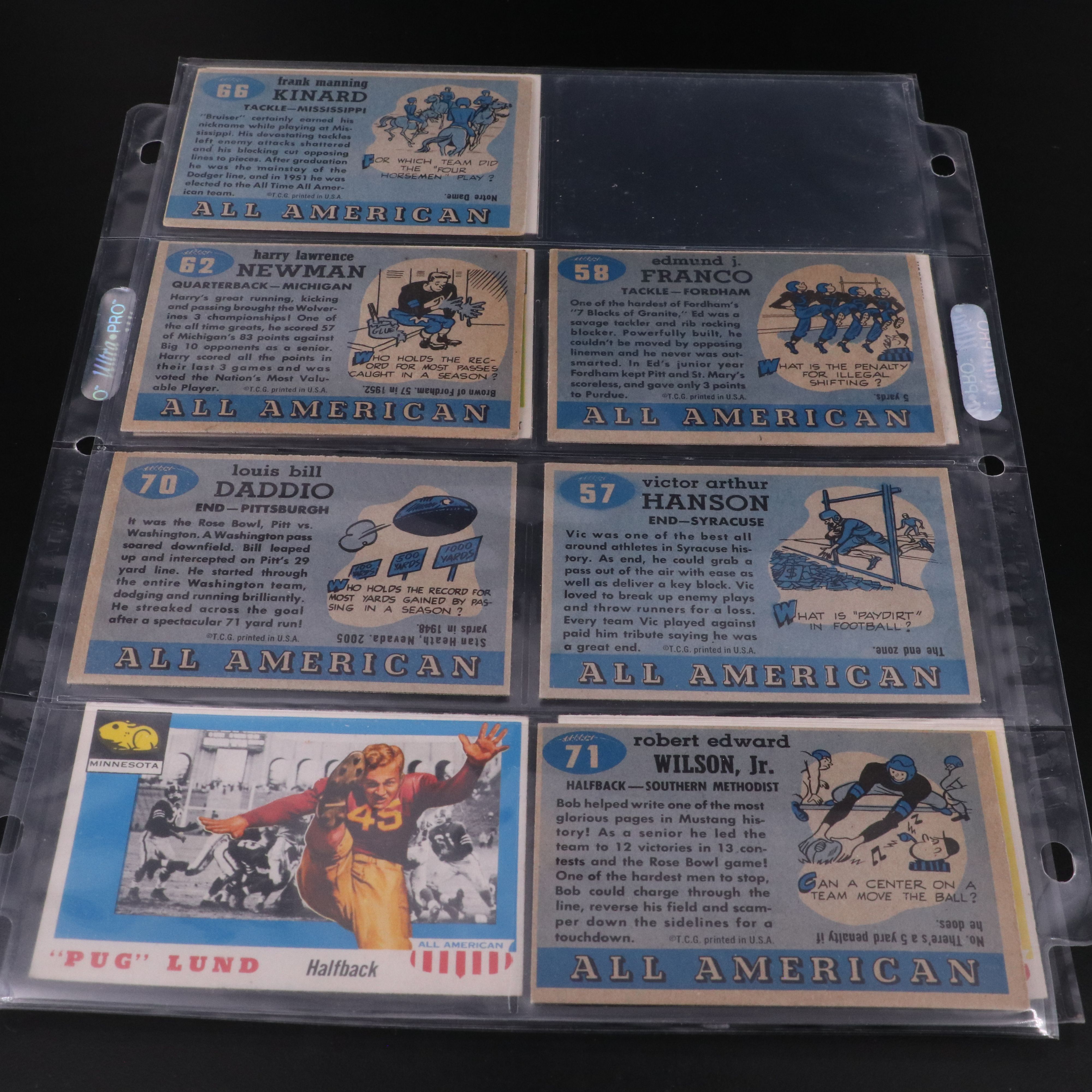 1955 Topps All American Football Cards with Ken Strong, Turk Edwards, and More