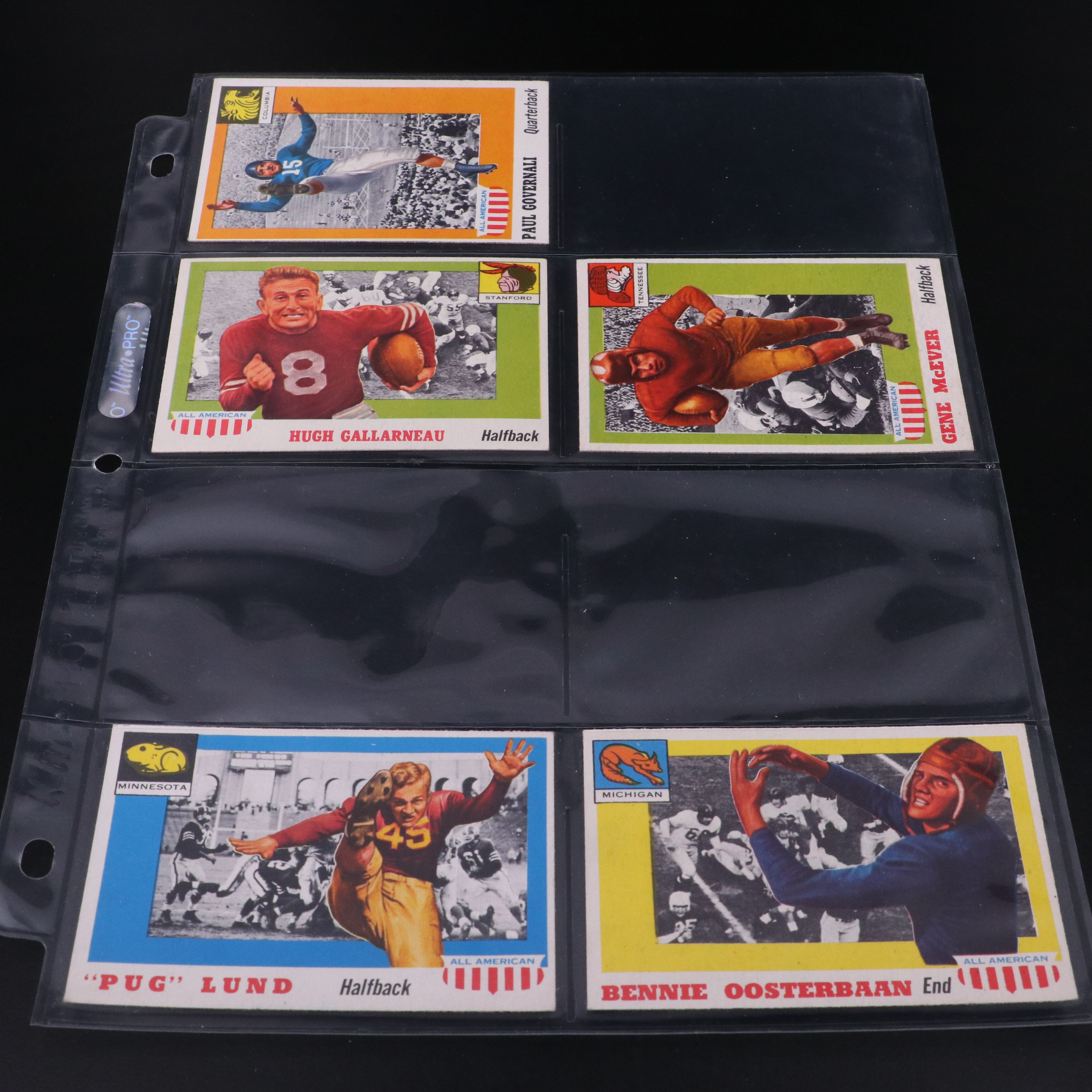 1955 Topps All American Football Cards with Ken Strong, Turk Edwards, and More