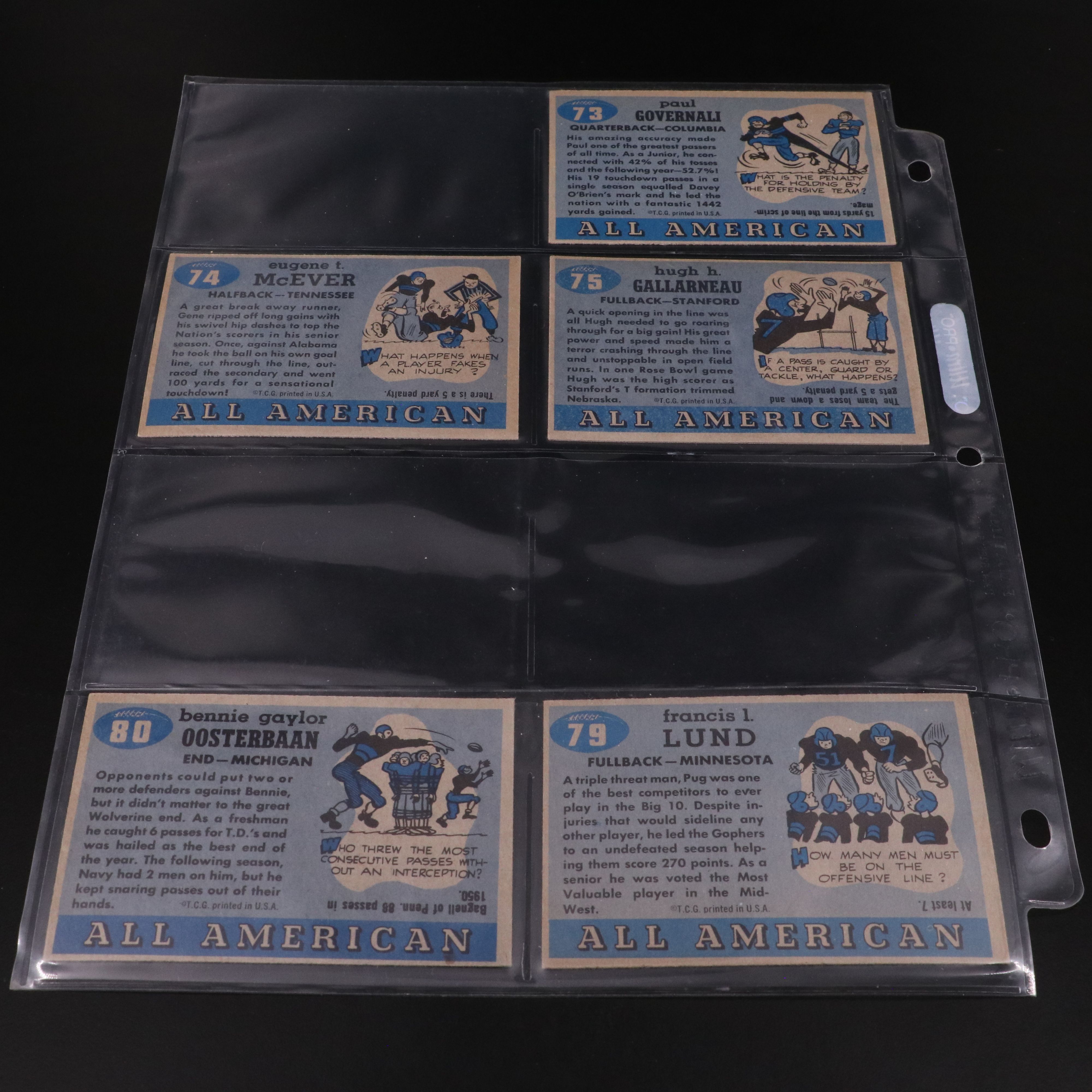 1955 Topps All American Football Cards with Ken Strong, Turk Edwards, and More