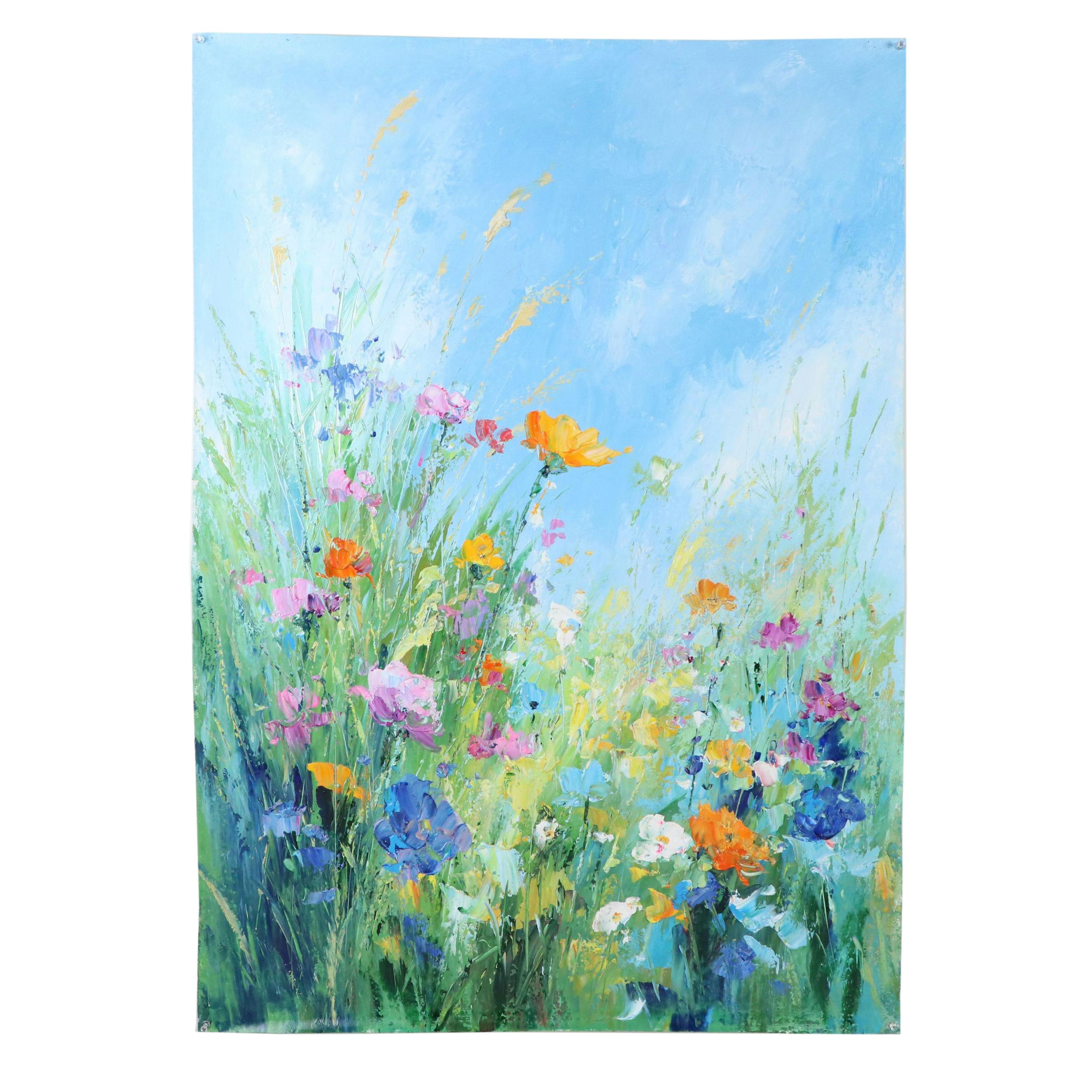 Ping Floral Oil Painting, 21st Century