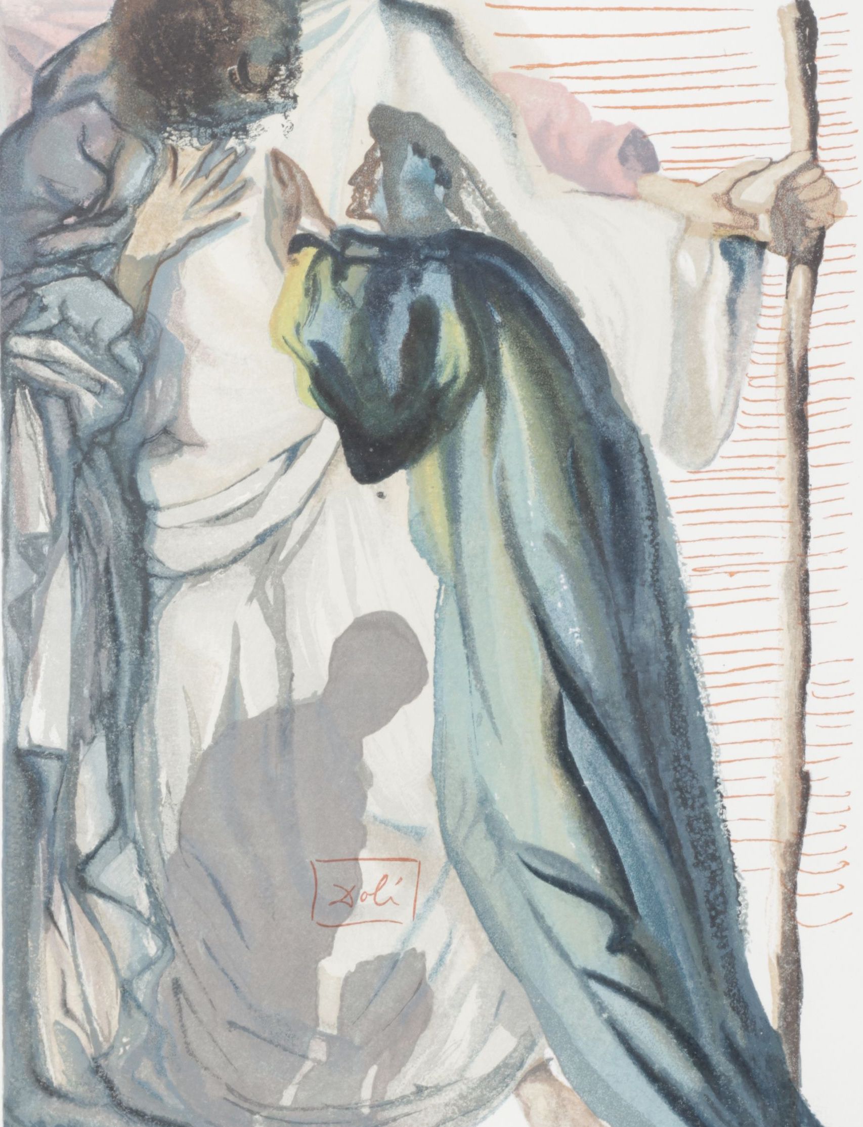 Salvador Dalí Wood Engraving "Un Esprit Interroge Dante"