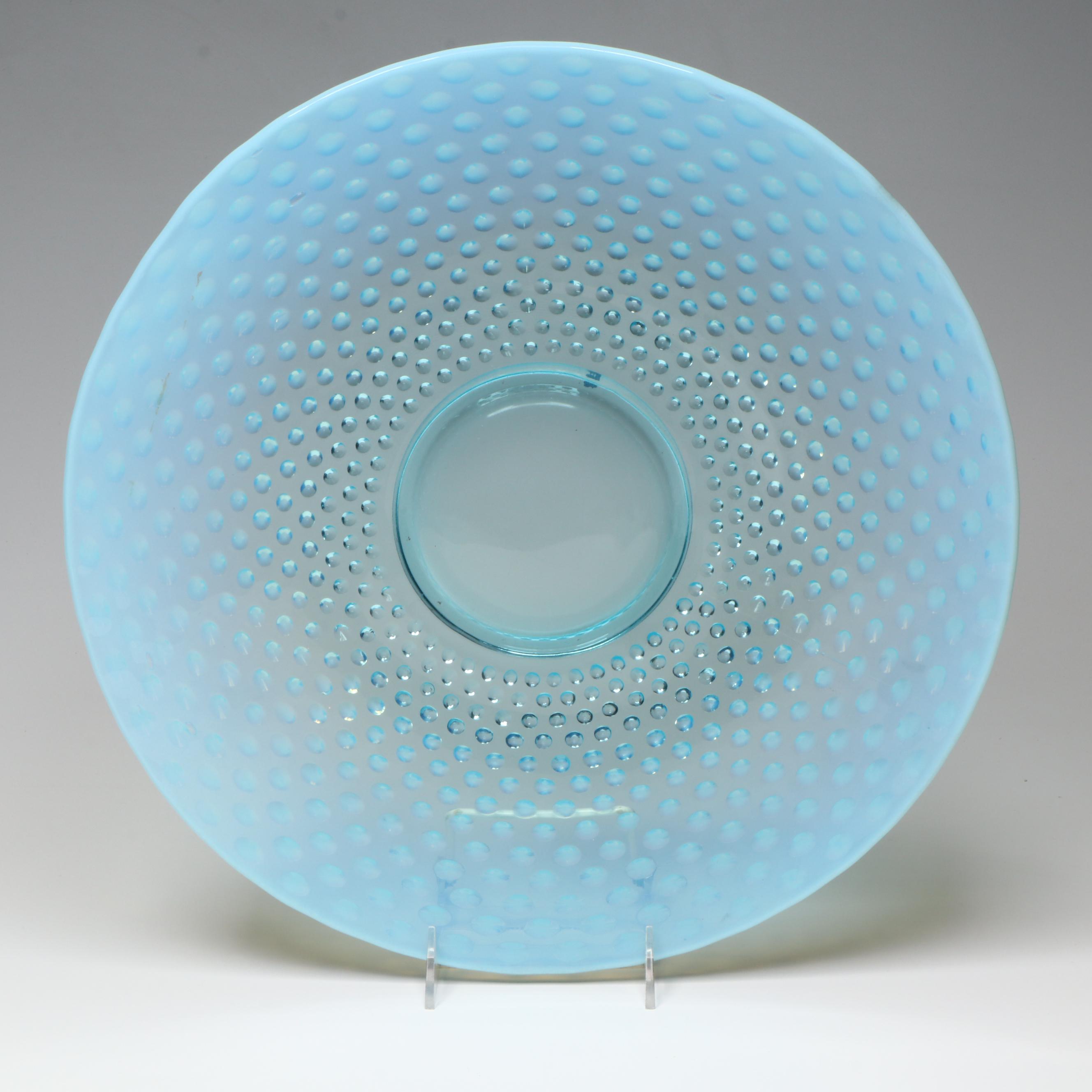 Fenton Hobnail Opalescent Blue Charger, Plates and Bowls, Mid-20th Century