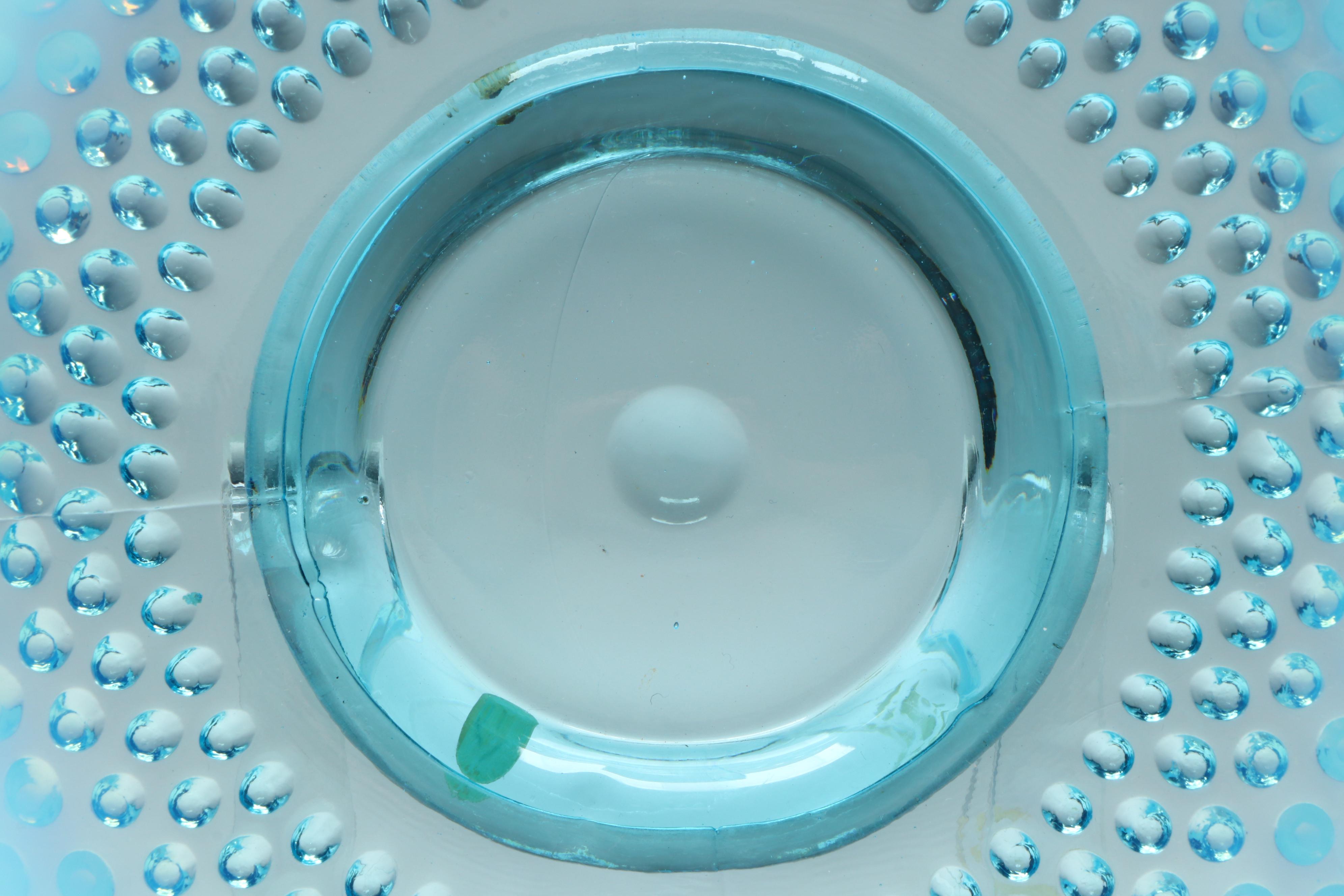 Fenton Hobnail Opalescent Blue Charger, Plates and Bowls, Mid-20th Century