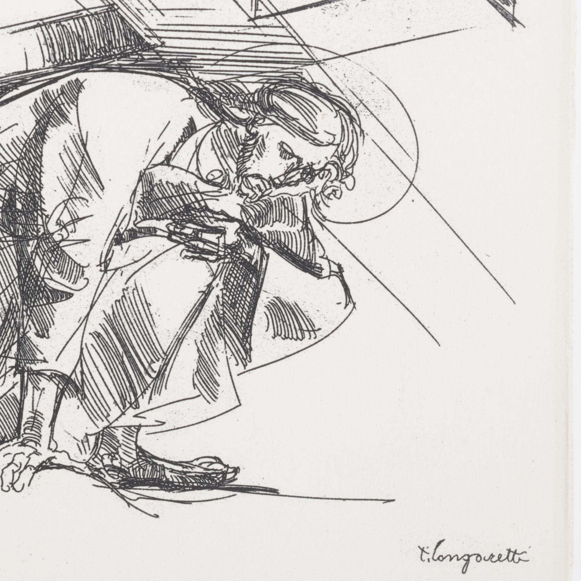 Trento Longaretti Limited Engraving "Septième Station" from "Chemin de Croix"