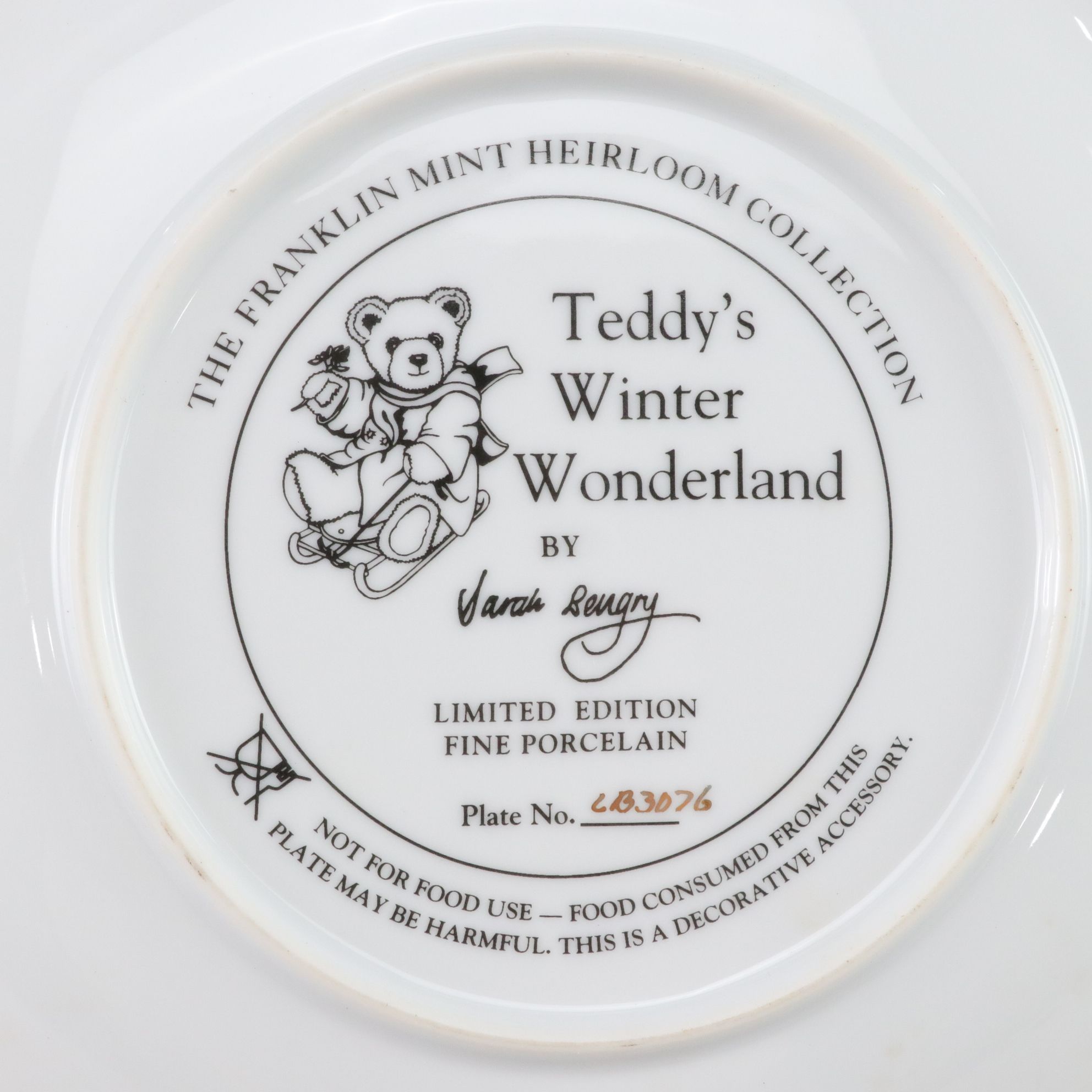 Franklin Mint "Teddy's First Christmas" and More Plates with Wooden Ornaments