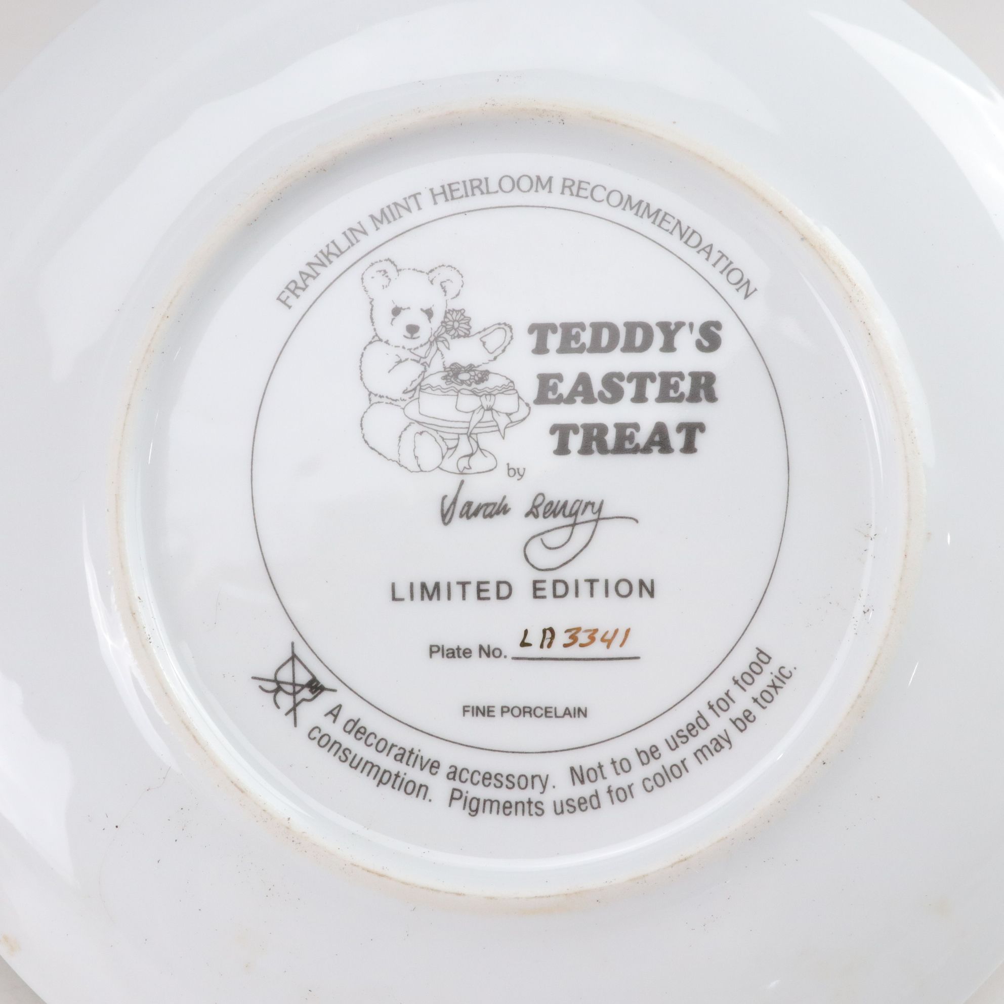 Franklin Mint "Teddy's First Christmas" and More Plates with Wooden Ornaments