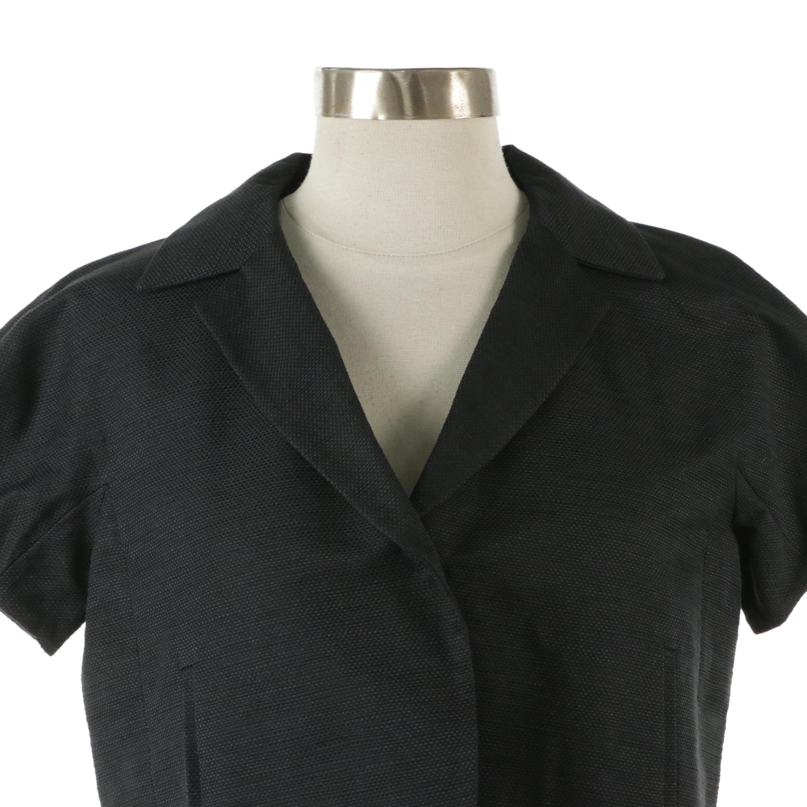 Lida Baday Silk Cropped Blazer & Green Cropped Zip Jacket W/ Sue Wong Silk Scarf