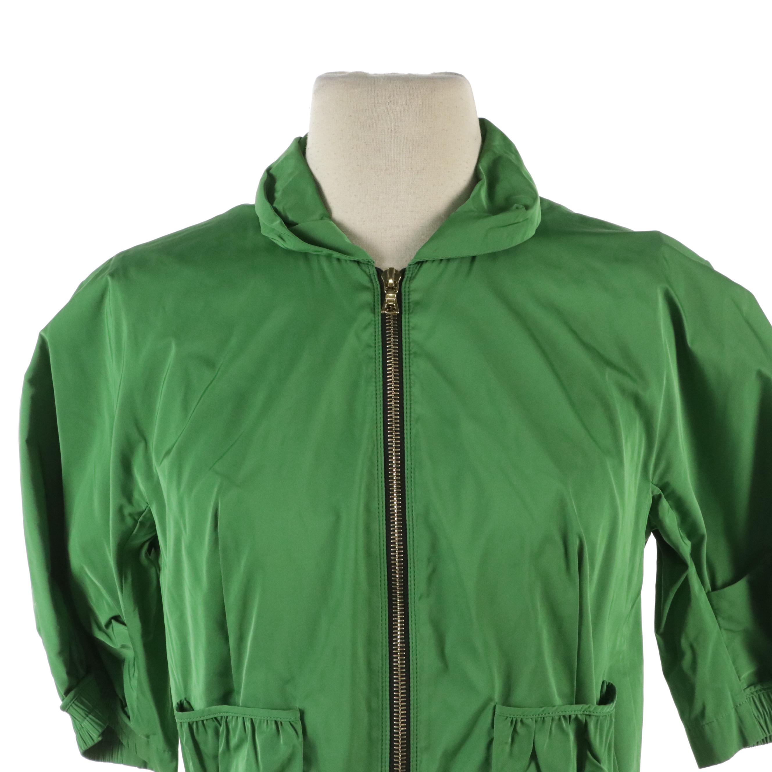 Lida Baday Silk Cropped Blazer & Green Cropped Zip Jacket W/ Sue Wong Silk Scarf