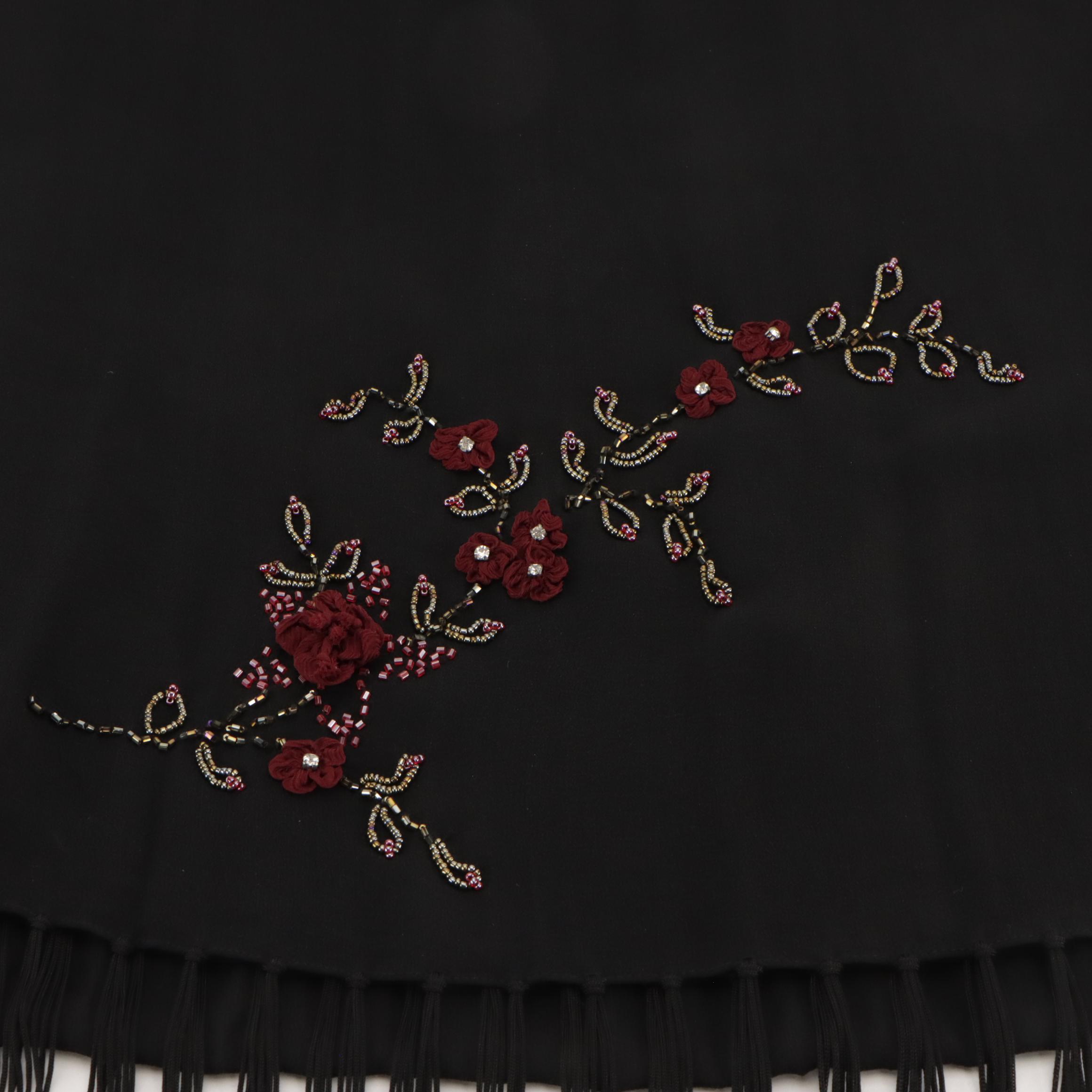 Lida Baday Silk Cropped Blazer & Green Cropped Zip Jacket W/ Sue Wong Silk Scarf