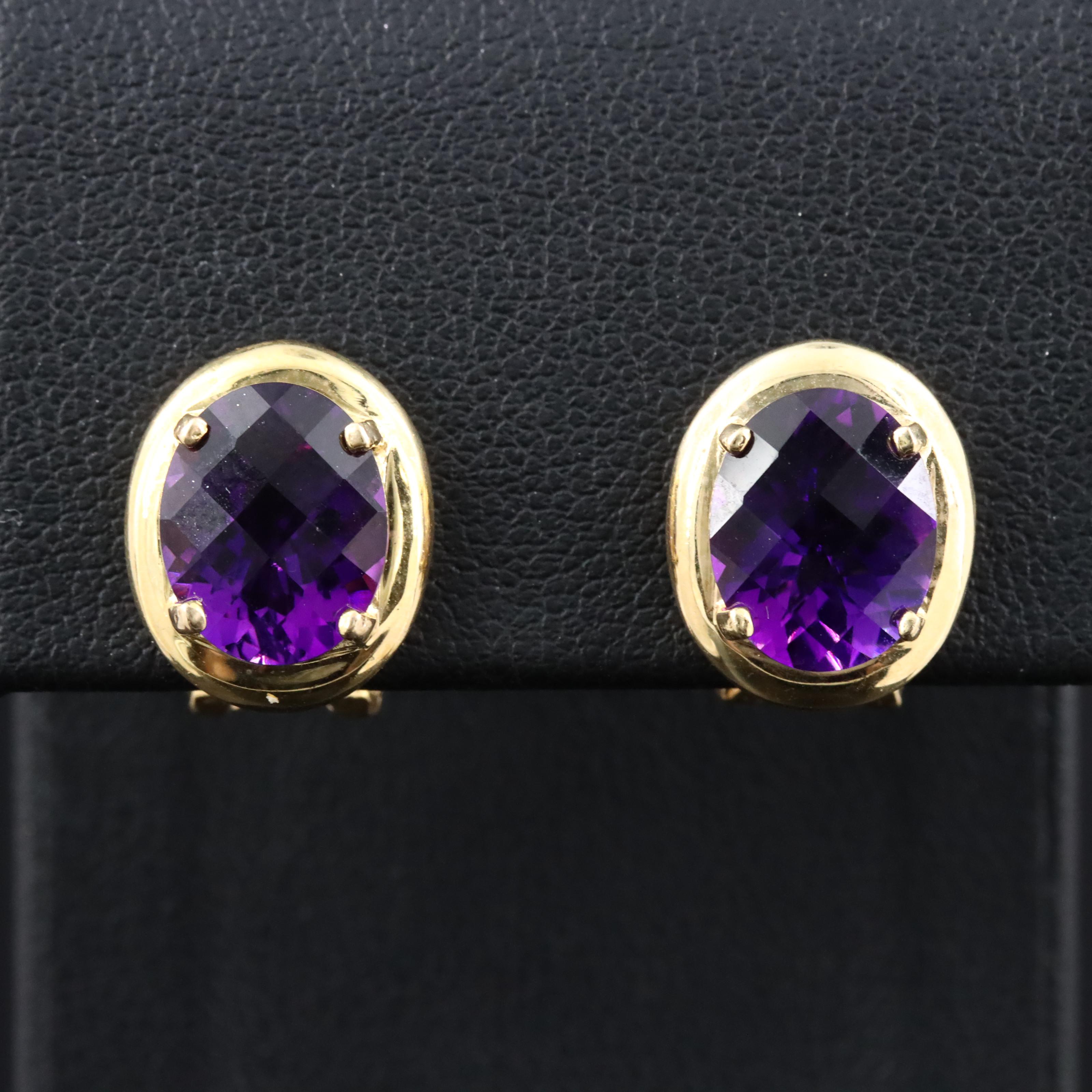 14K Amethyst Earrings