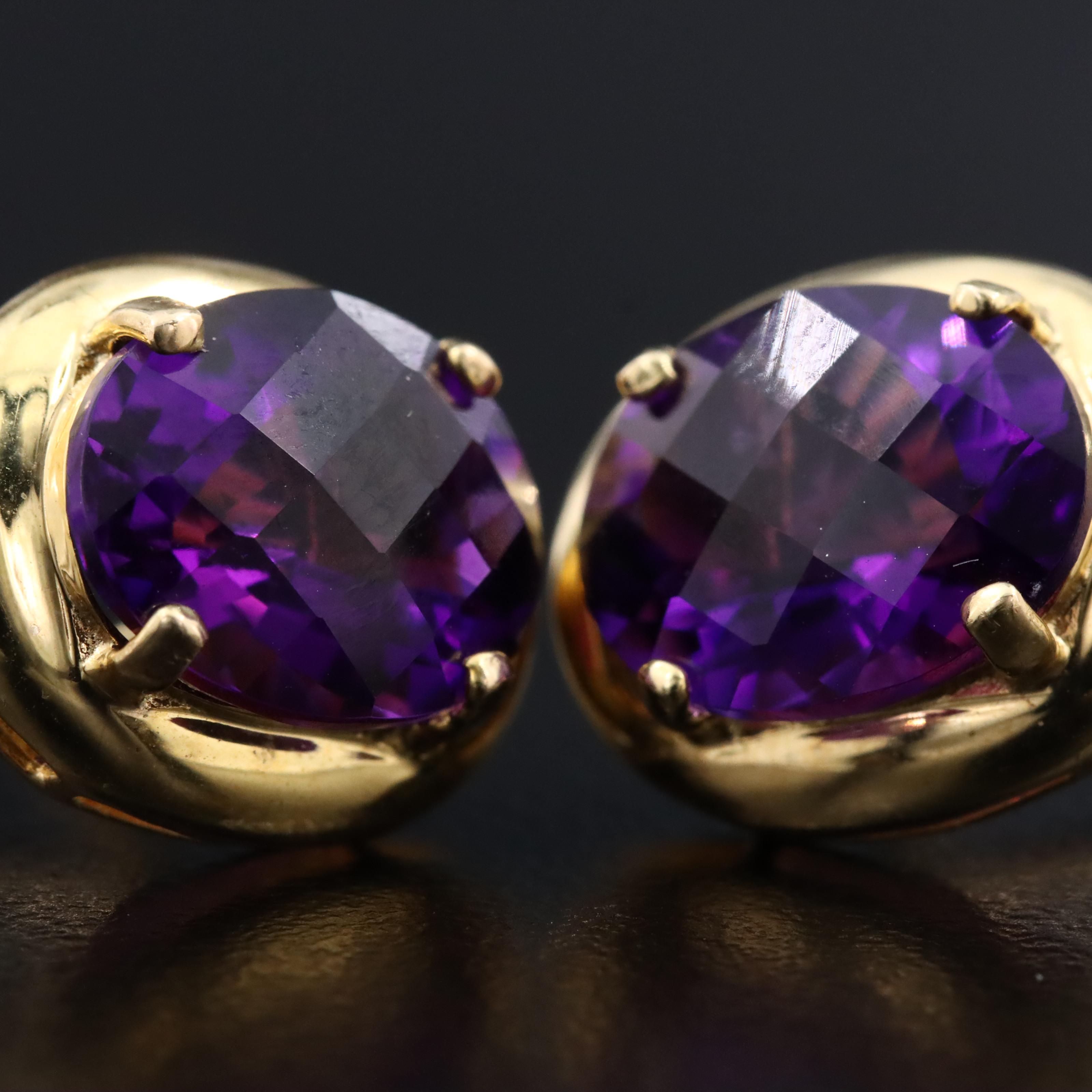 14K Amethyst Earrings