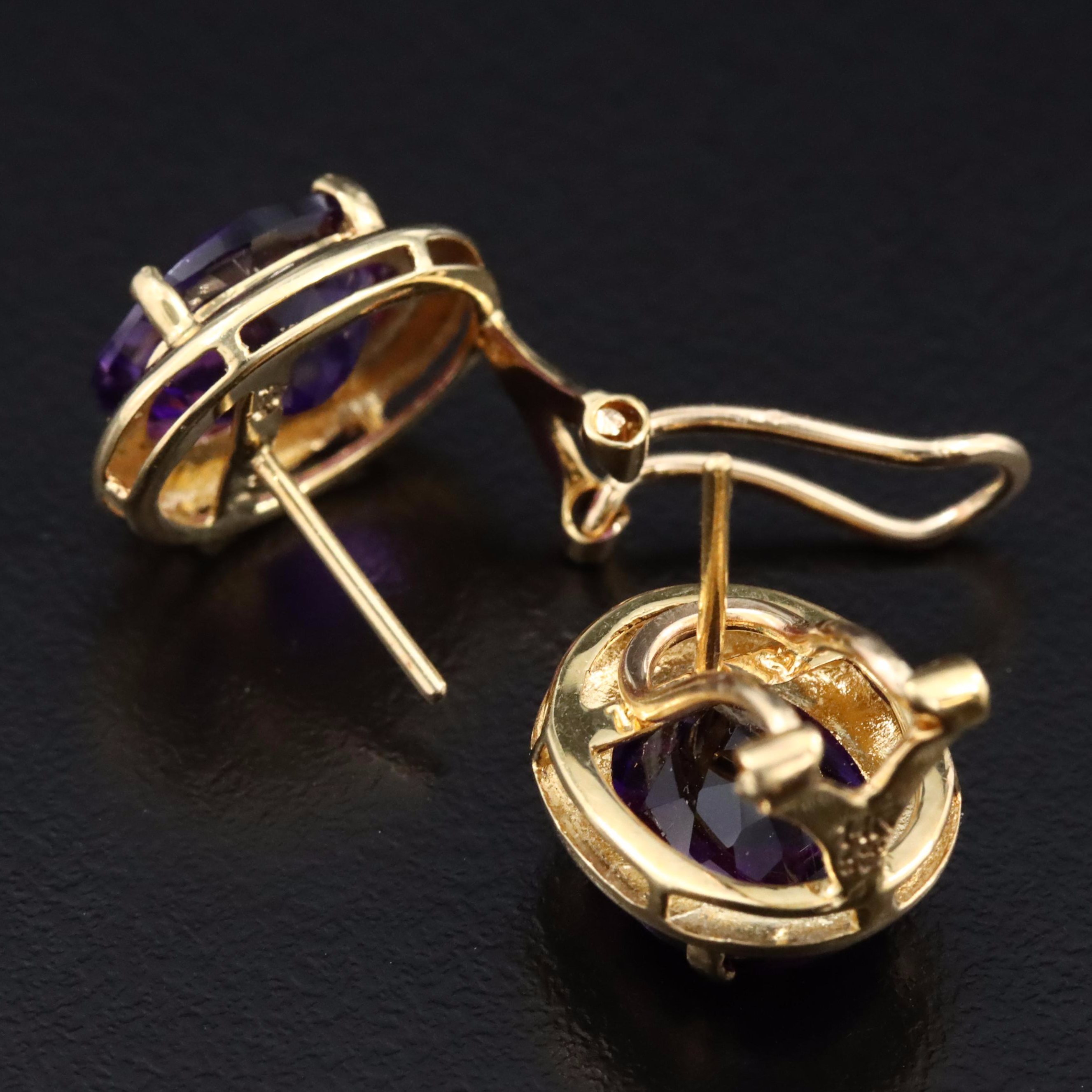14K Amethyst Earrings