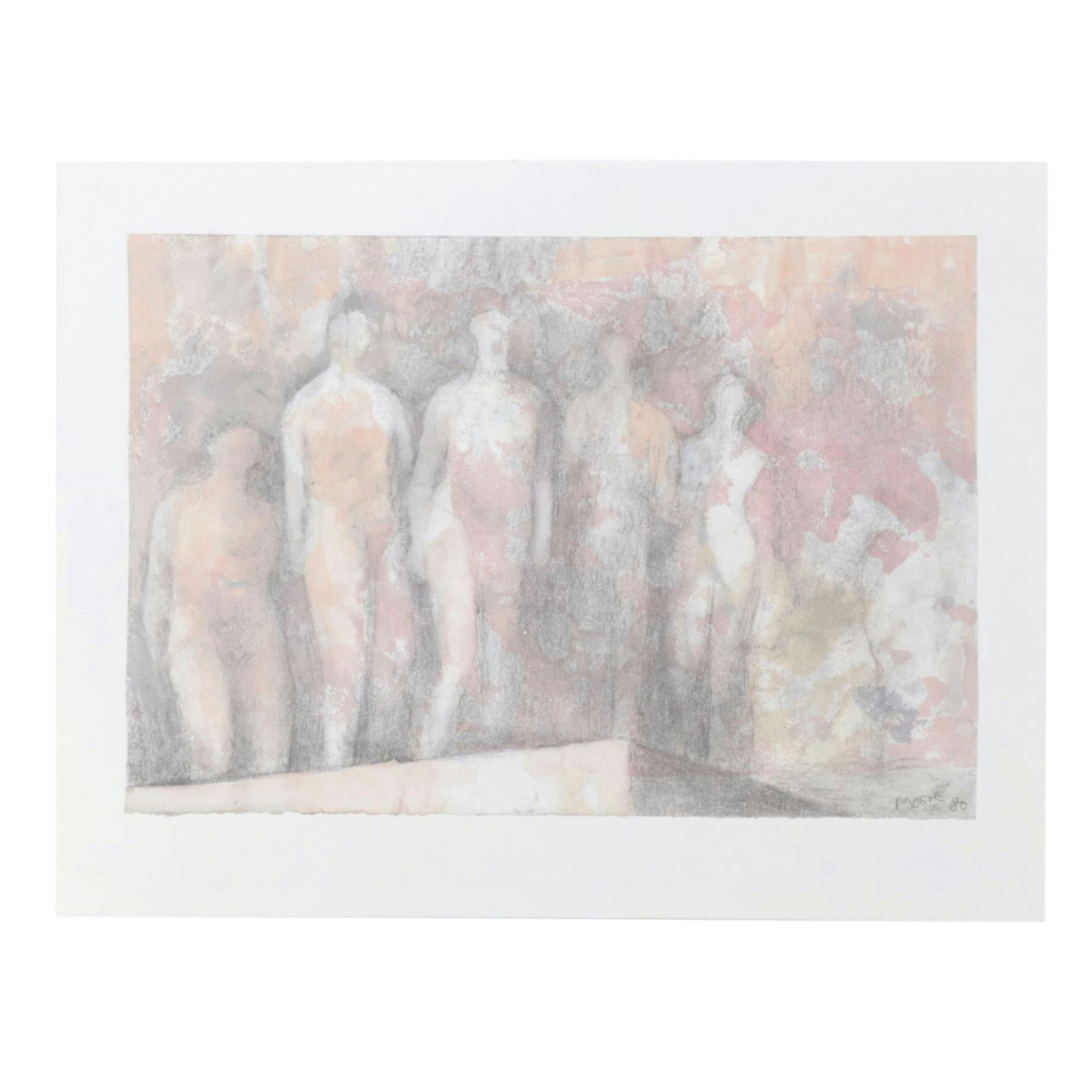 Offset Lithograph After Henry Moore “Standing Nudes," 1980