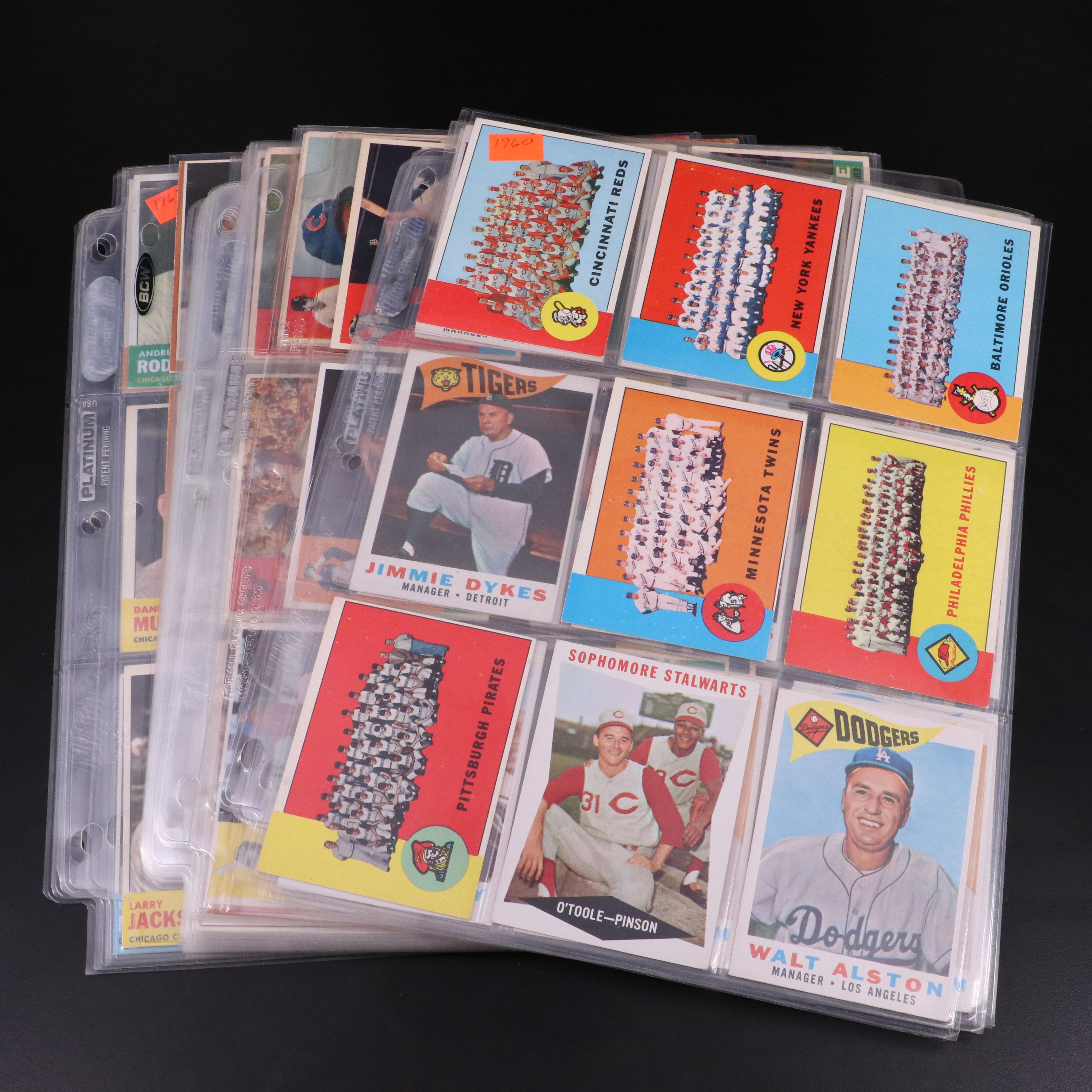Topps Baseball Cards Featuring Ron Santo, Nellie Fox, and More, 1960-1963