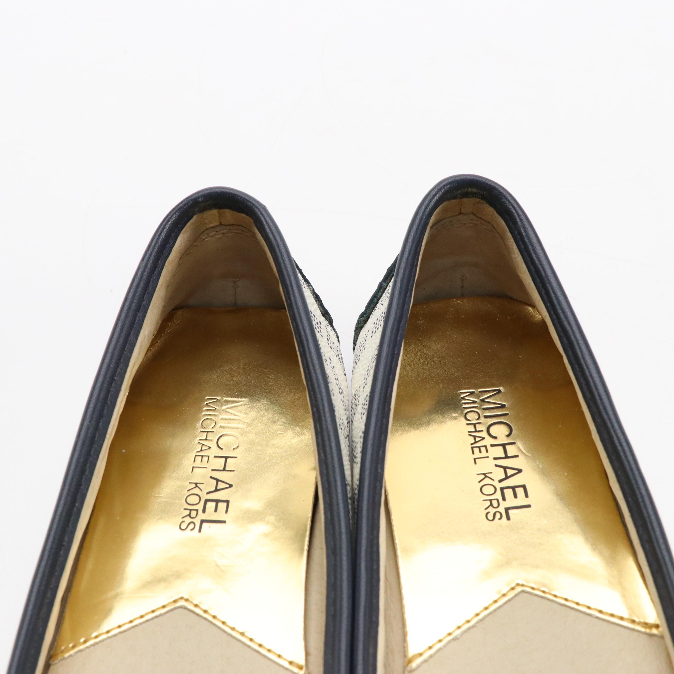 Bruno Magli Low-Heeled Leather Shoes with Michael Kors MK and Leather Flats