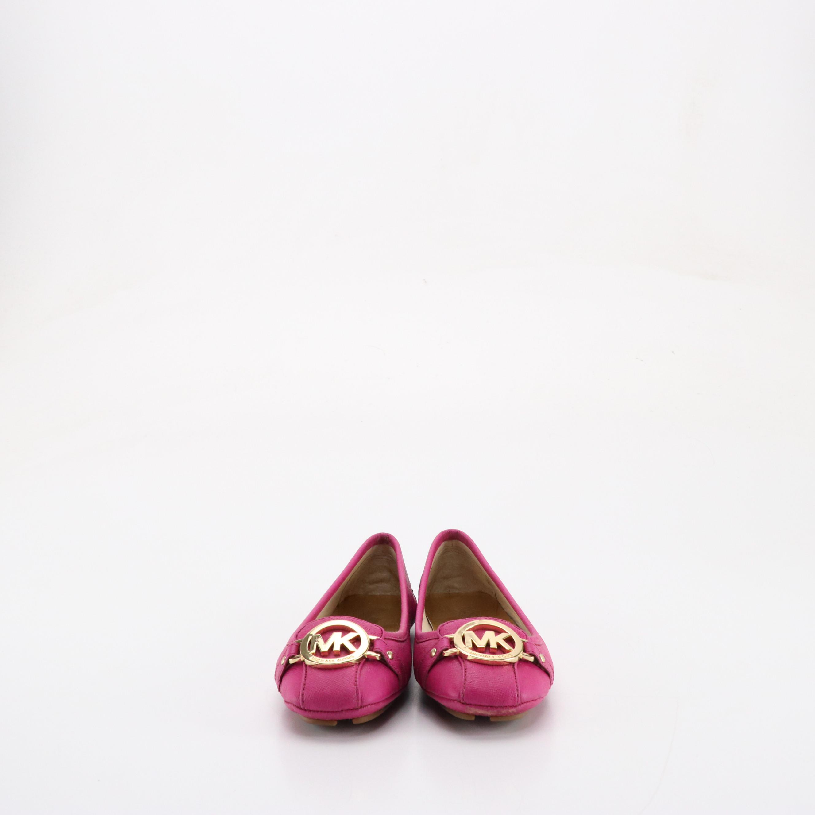 Michael Michael Kors Fulton Moccasin Flats in Pink Leather and Embossed Leather