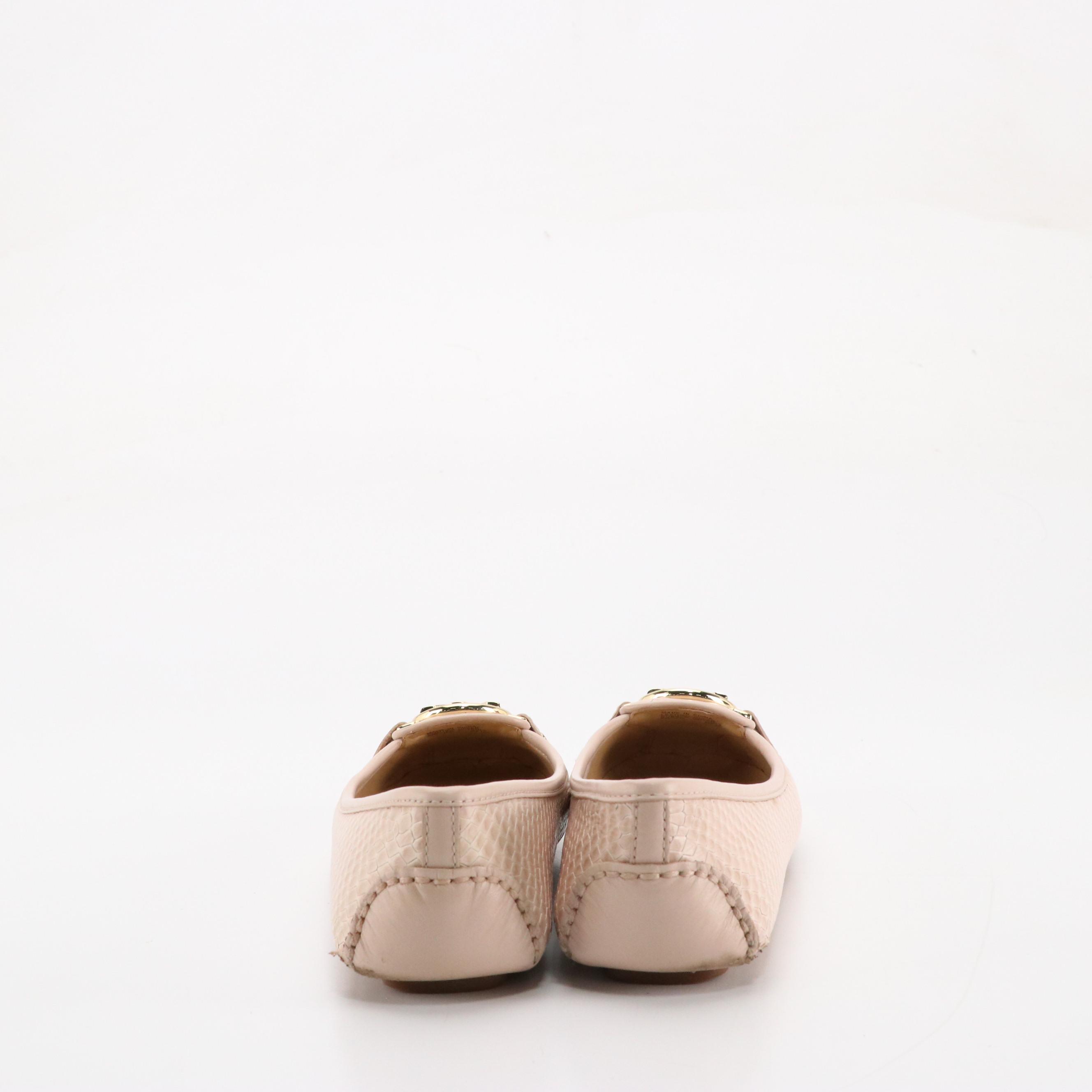 Michael Michael Kors Fulton Moccasin Flats in Pink Leather and Embossed Leather