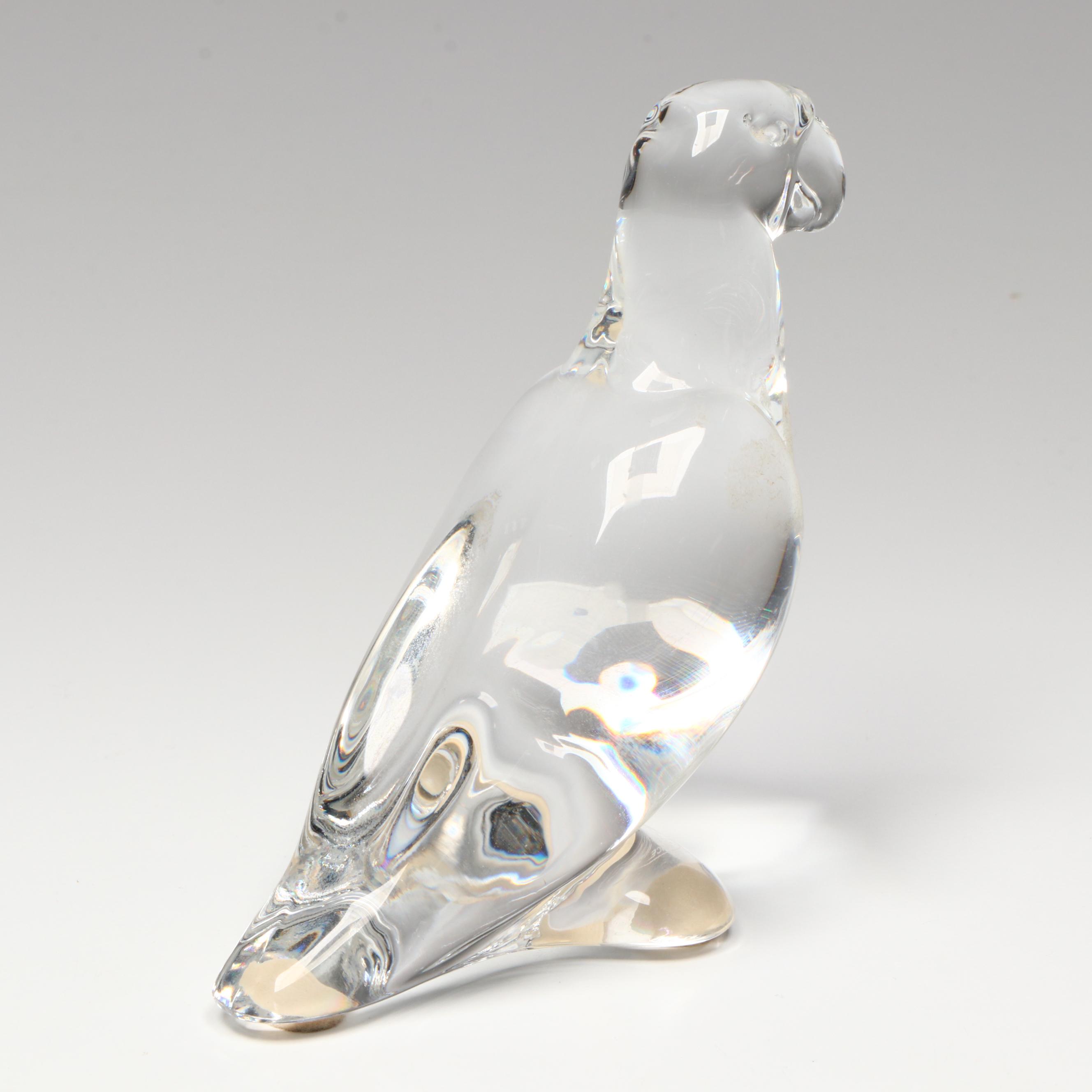 Baccarat Crystal Parrot and Other Glass Animal Figurines
