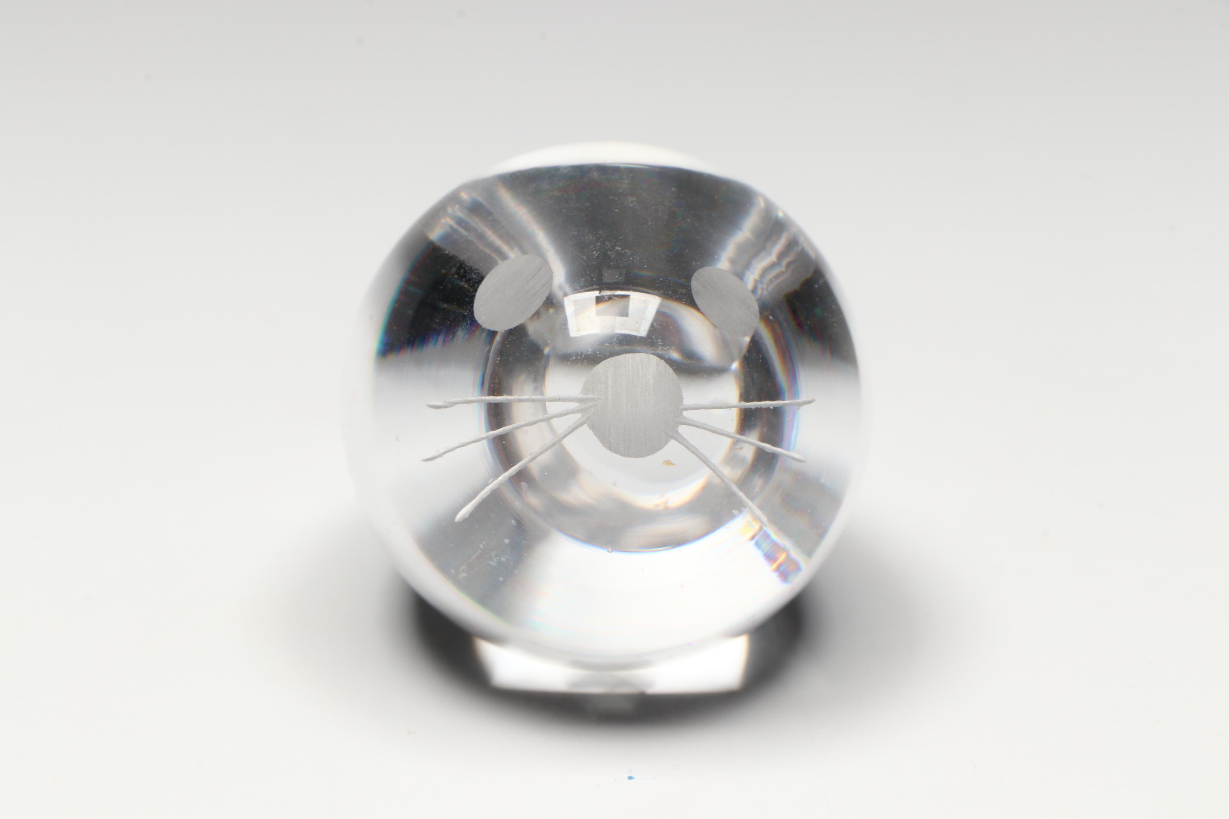 Baccarat Crystal Parrot and Other Glass Animal Figurines