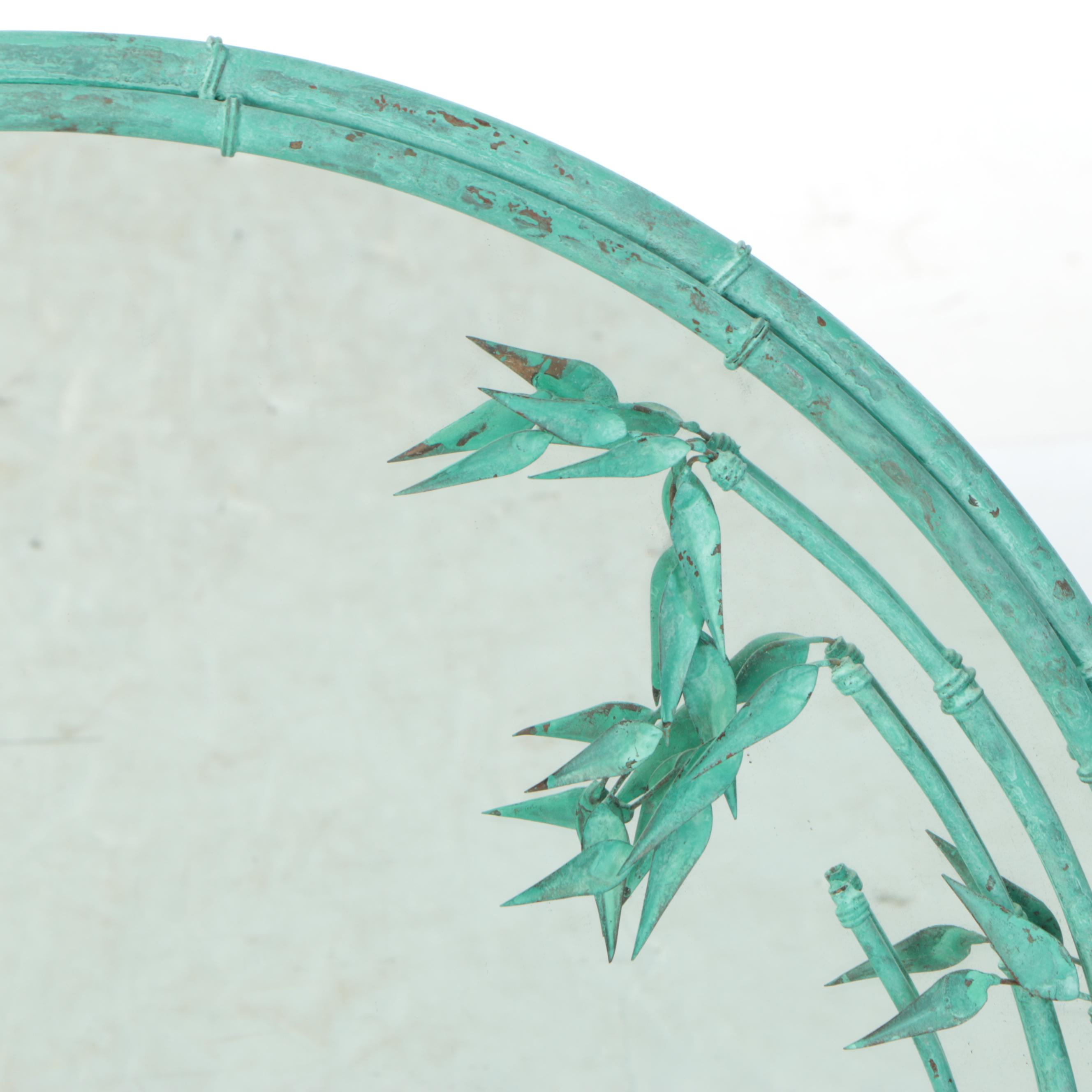 Oxidized Metal Faux Bamboo Wall Mirror